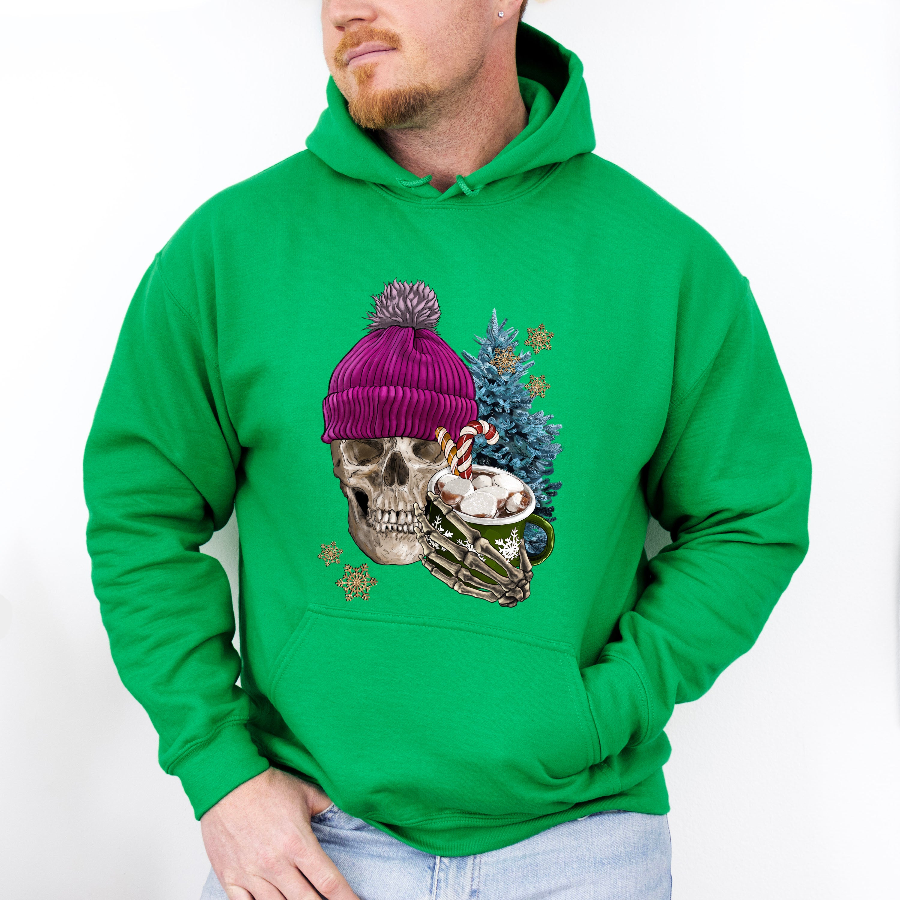 Skeleton Winter Hot Chocolate Design - Skeleton Unisex Crewneck T-Shirt Sweatshirt Hoodie
