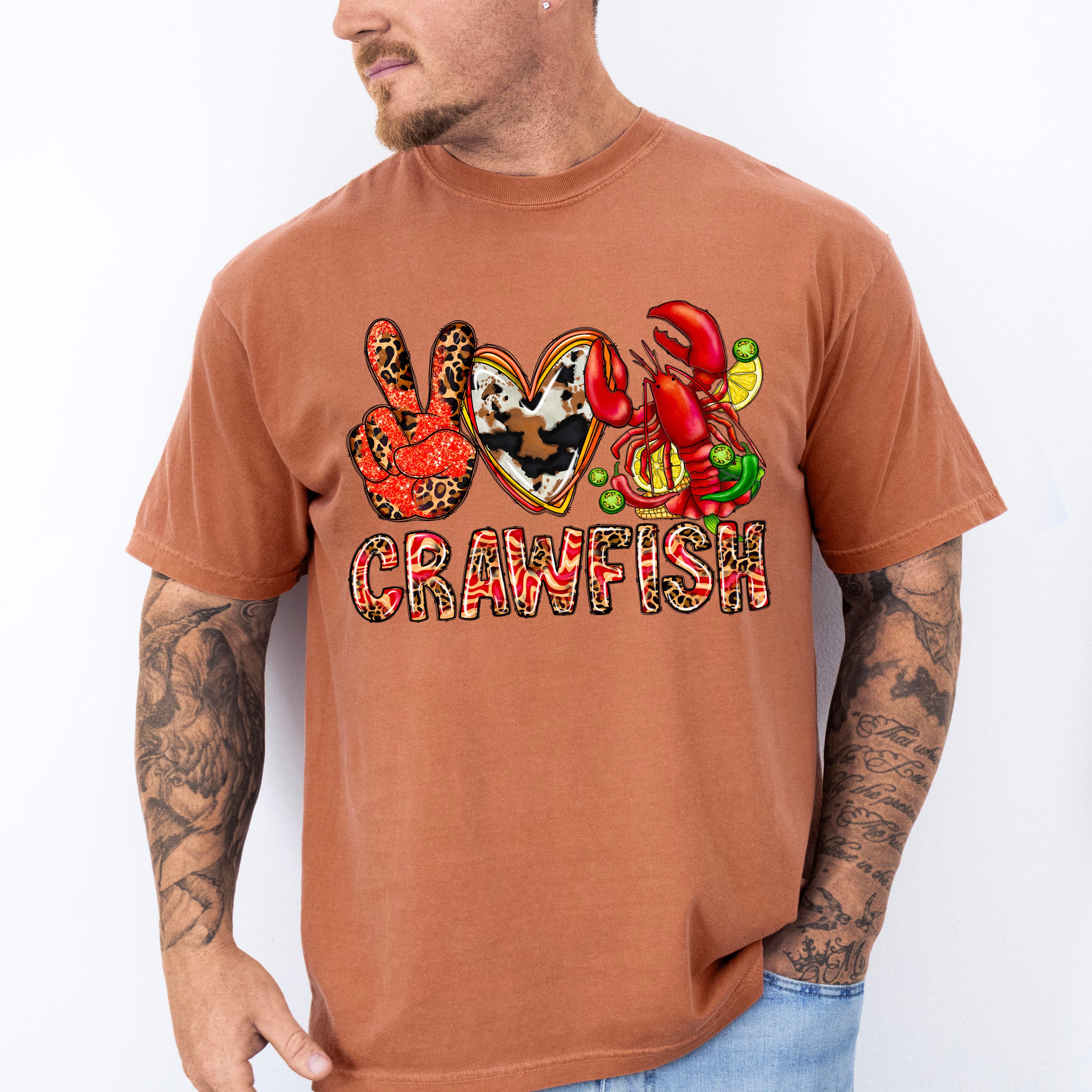 Crawfish Leopard Design - Crawfish Unisex Crewneck T-Shirt Sweatshirt Hoodie