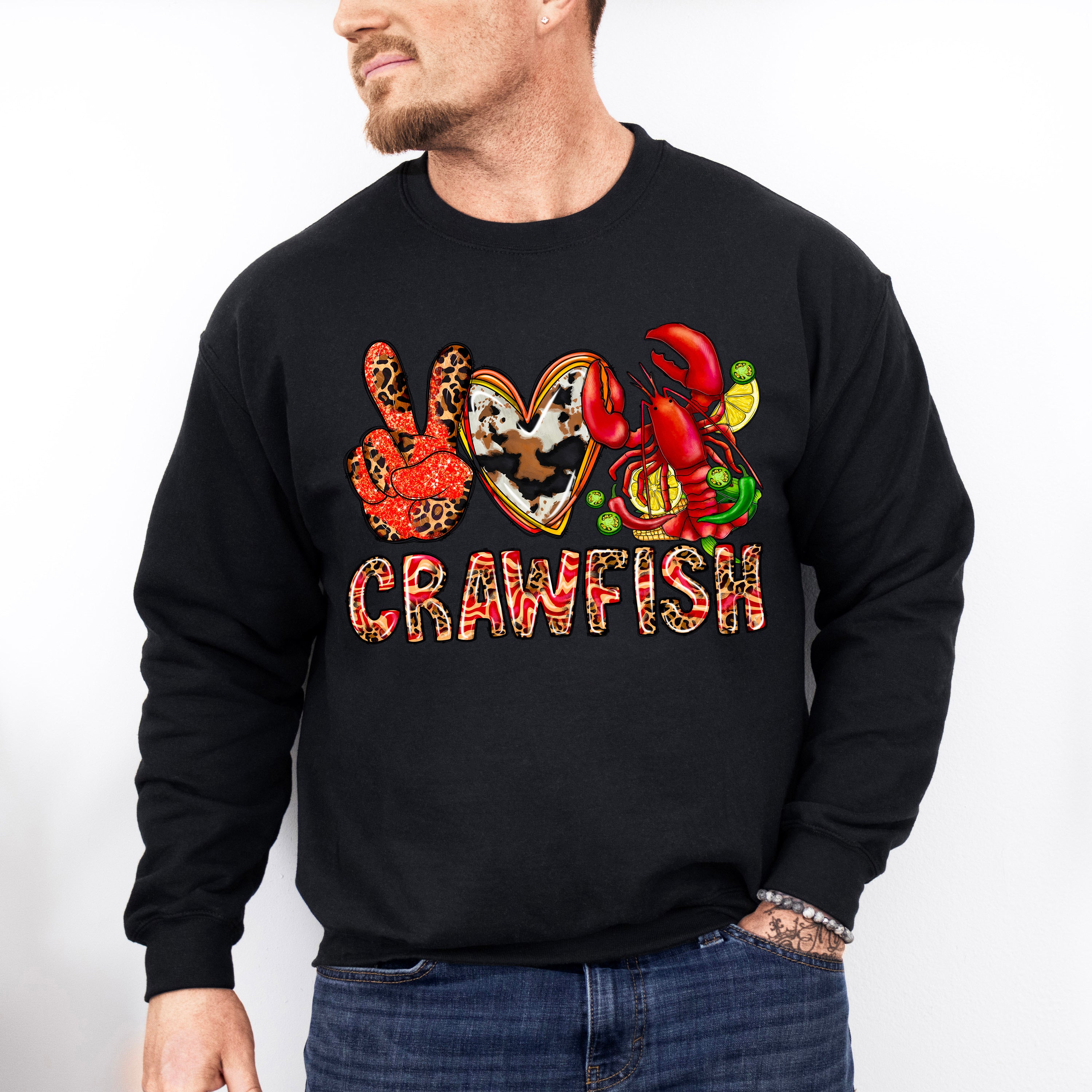 Crawfish Leopard Design - Crawfish Unisex Crewneck T-Shirt Sweatshirt Hoodie