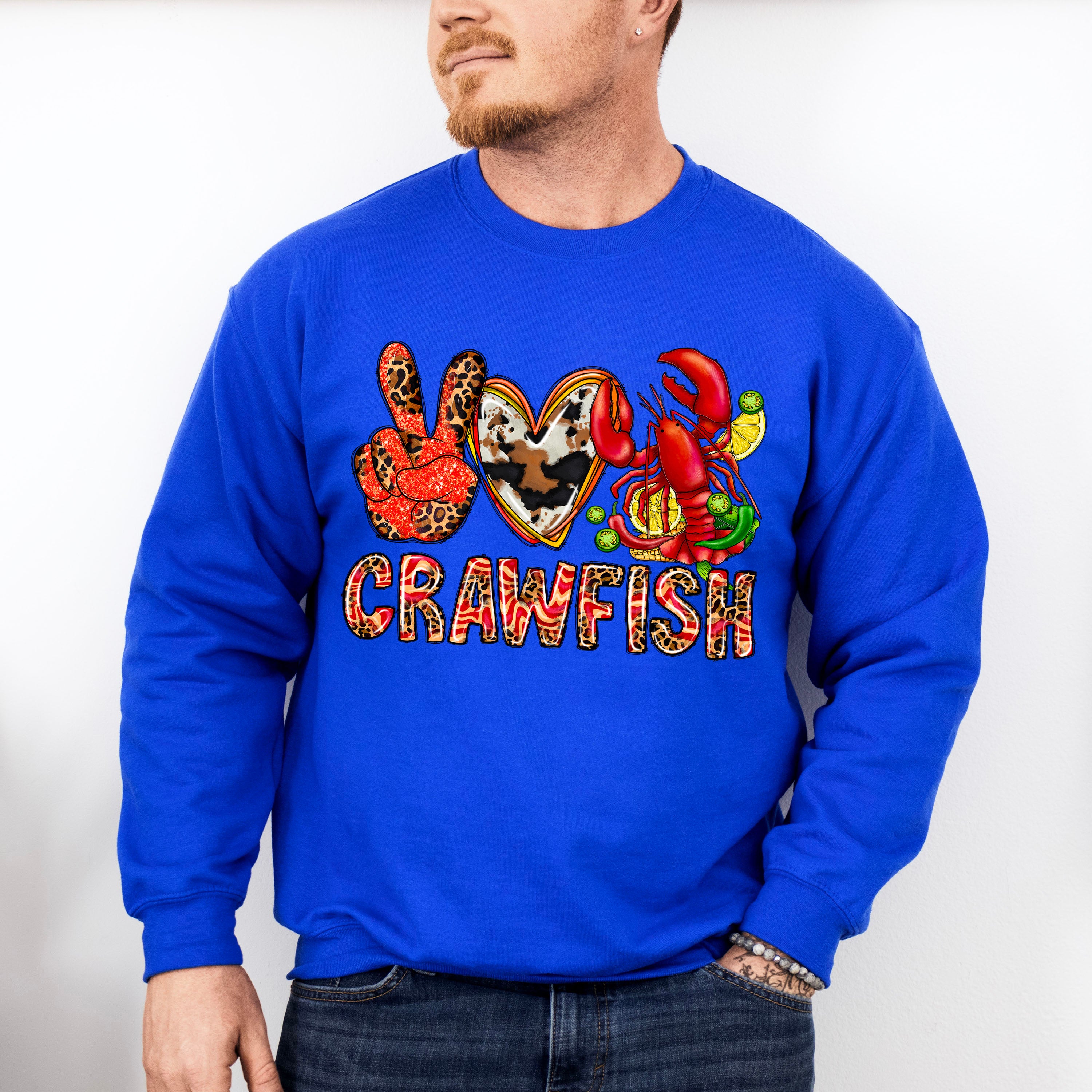 Crawfish Leopard Design - Crawfish Unisex Crewneck T-Shirt Sweatshirt Hoodie