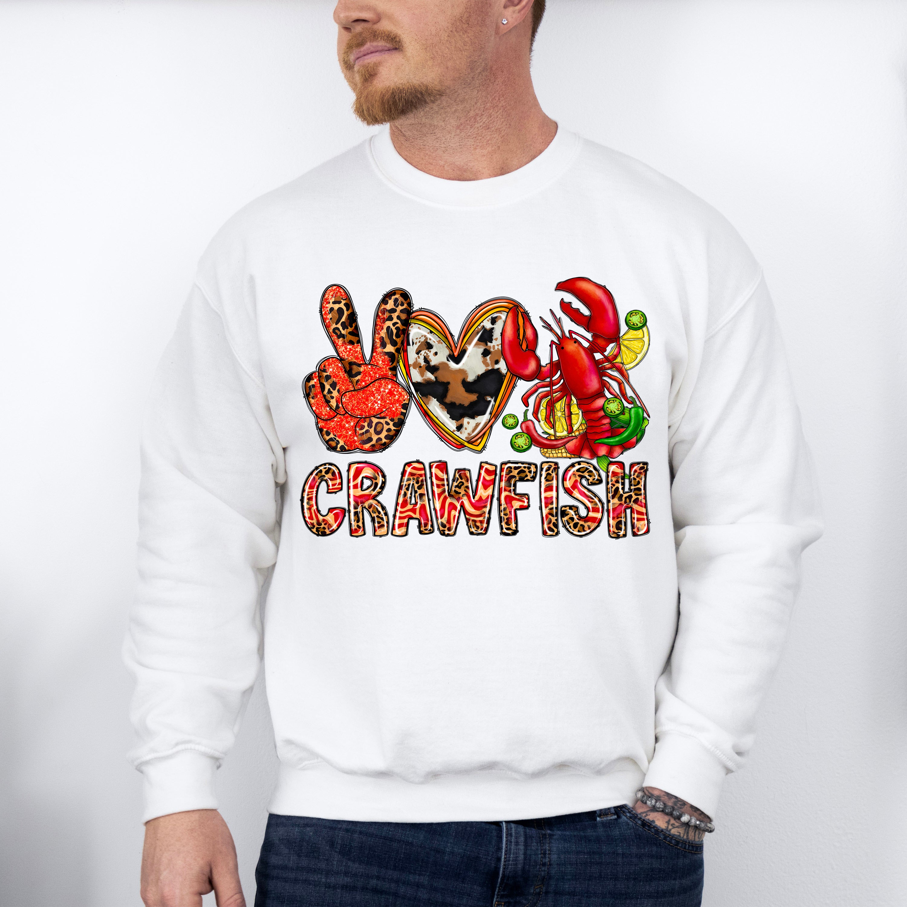 Crawfish Leopard Design - Crawfish Unisex Crewneck T-Shirt Sweatshirt Hoodie