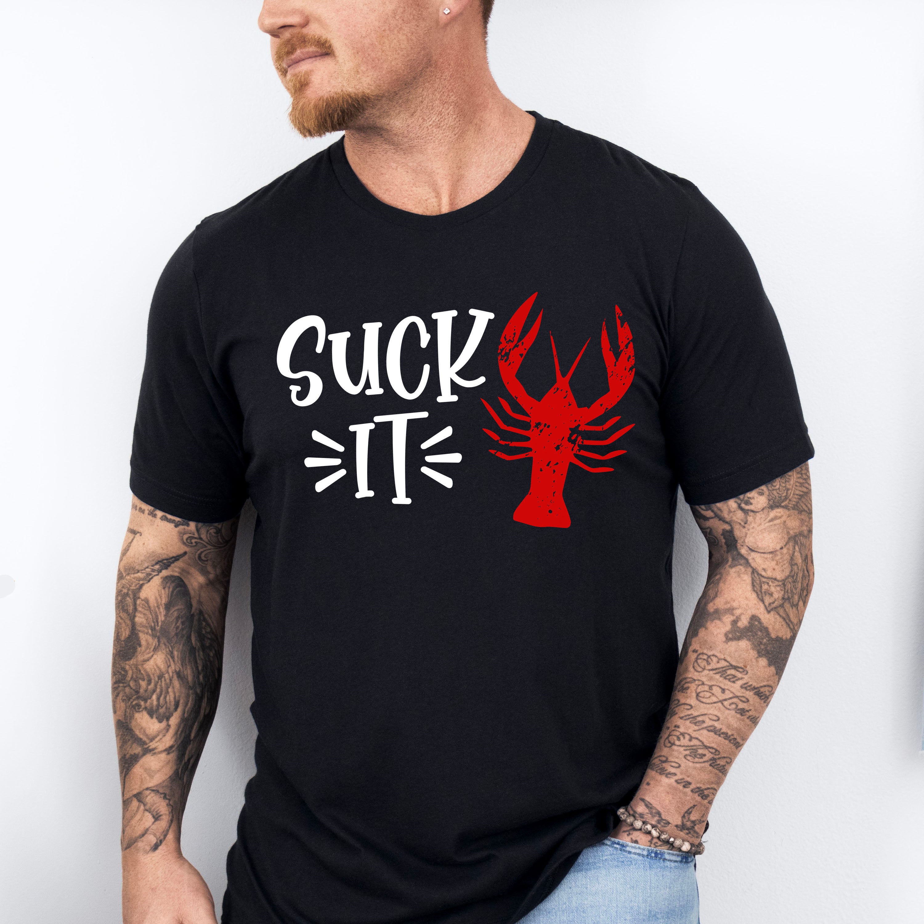 Suck It Crawfish Design - Crawfish Unisex Crewneck T-Shirt Sweatshirt Hoodie