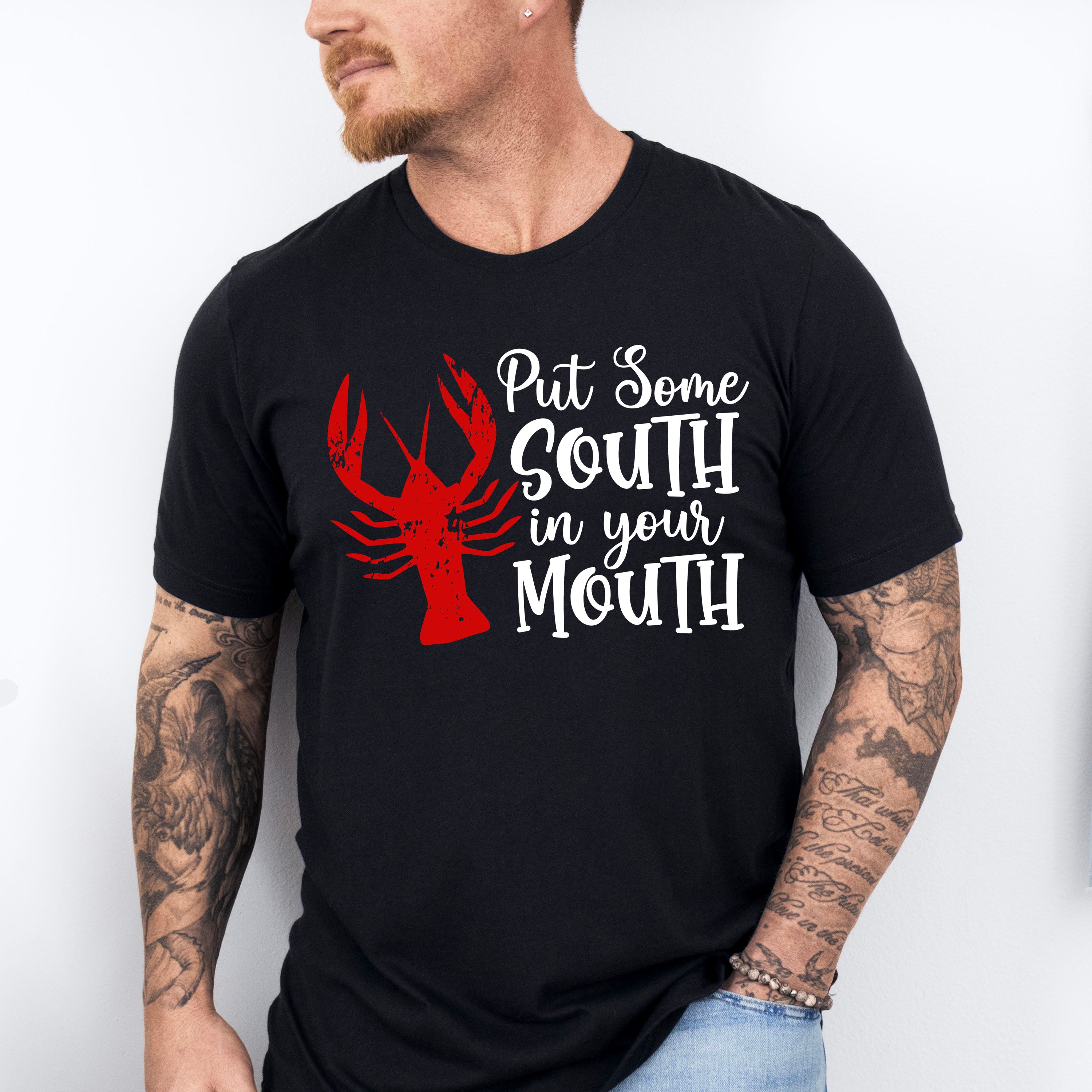 Put Some South In Your Mouth - Crawfish Unisex Crewneck T-Shirt Sweatshirt Hoodie