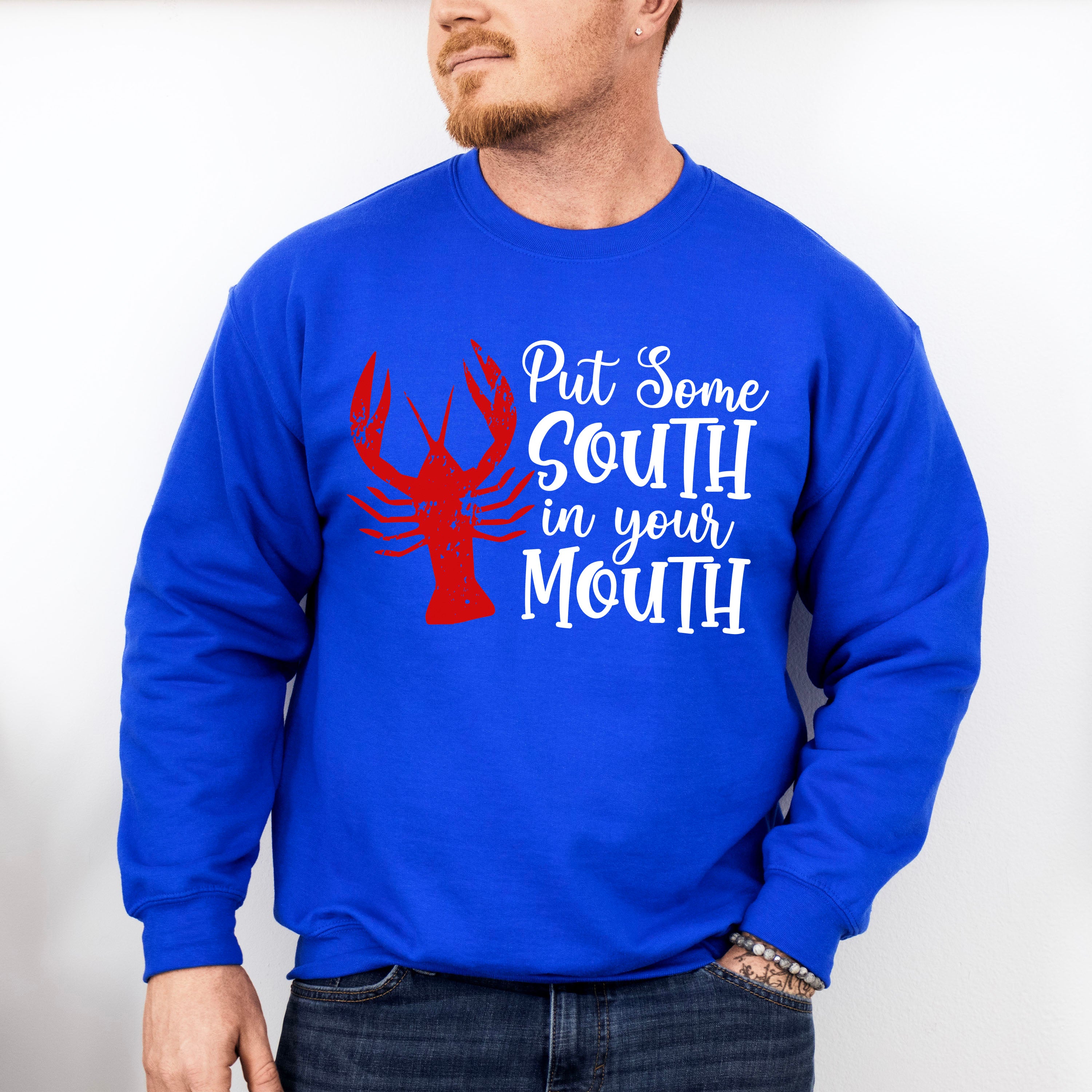 Put Some South In Your Mouth - Crawfish Unisex Crewneck T-Shirt Sweatshirt Hoodie
