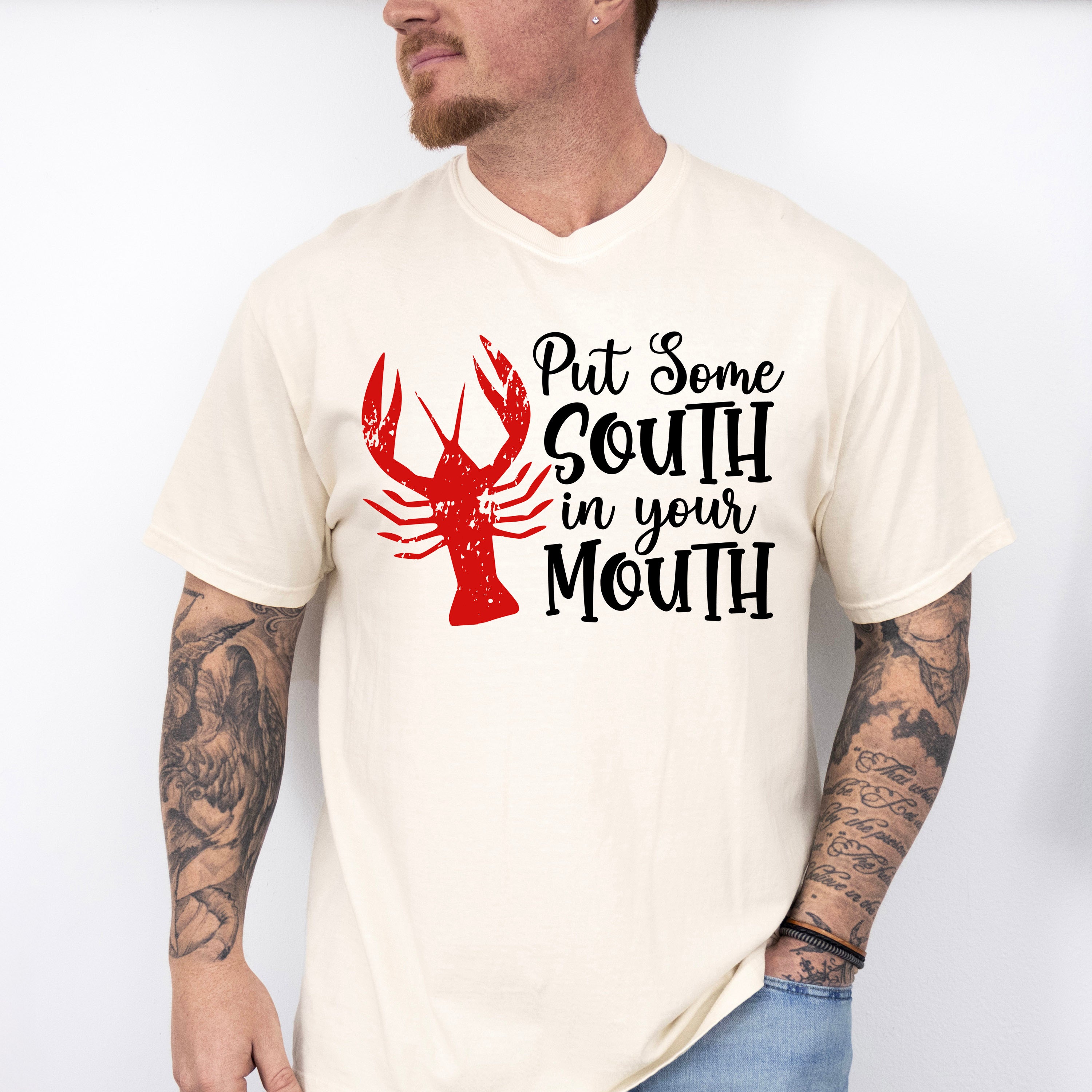 Put Some South In Your Mouth - Crawfish Unisex Crewneck T-Shirt Sweatshirt Hoodie