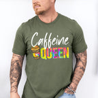 Caffeine Queen Colorful Design - Coffee Unisex Crewneck T-Shirt Sweatshirt Hoodie
