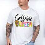 Caffeine Queen Colorful Design - Coffee Unisex Crewneck T-Shirt Sweatshirt Hoodie