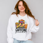 Caffeine Queen Leopard Print Design - Coffee Unisex Crewneck T-Shirt Sweatshirt Hoodie