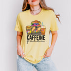 Caffeine Queen Leopard Print Design - Coffee Unisex Crewneck T-Shirt Sweatshirt Hoodie