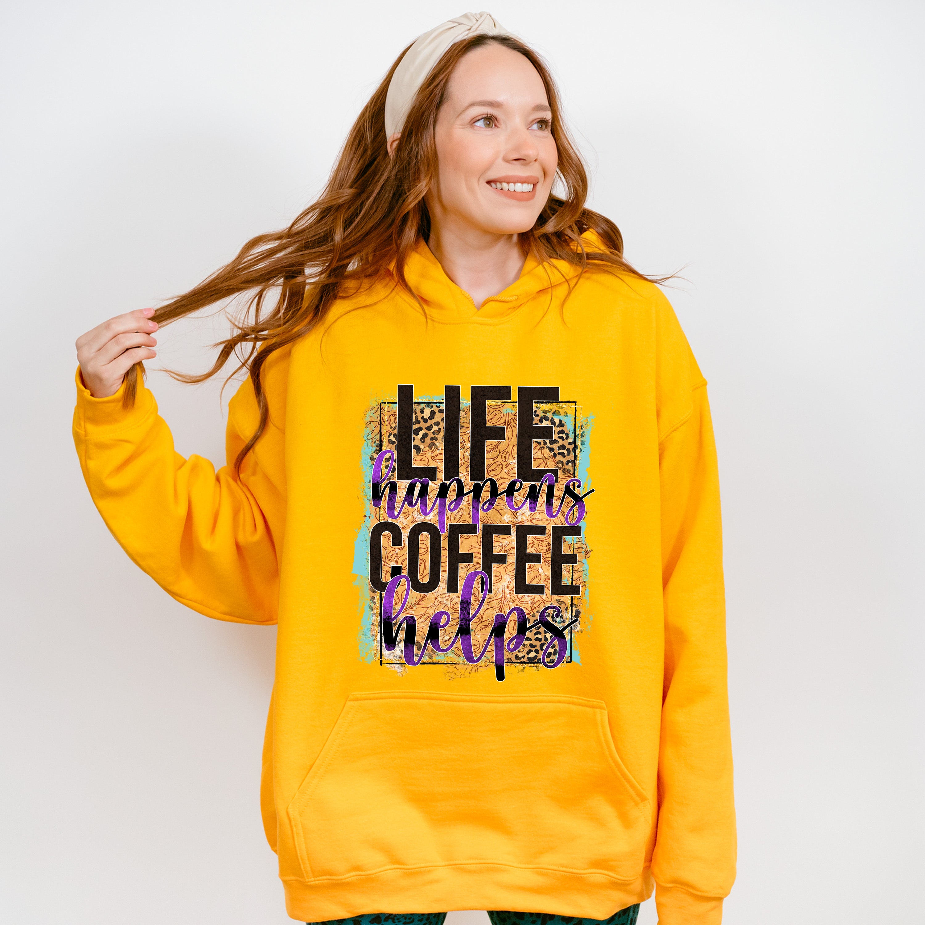 Life Happens Coffee Helps - Coffee Unisex Crewneck T-Shirt Sweatshirt Hoodie