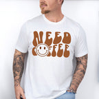 Need Coffee Smiley Design - Coffee Unisex Crewneck T-Shirt Sweatshirt Hoodie