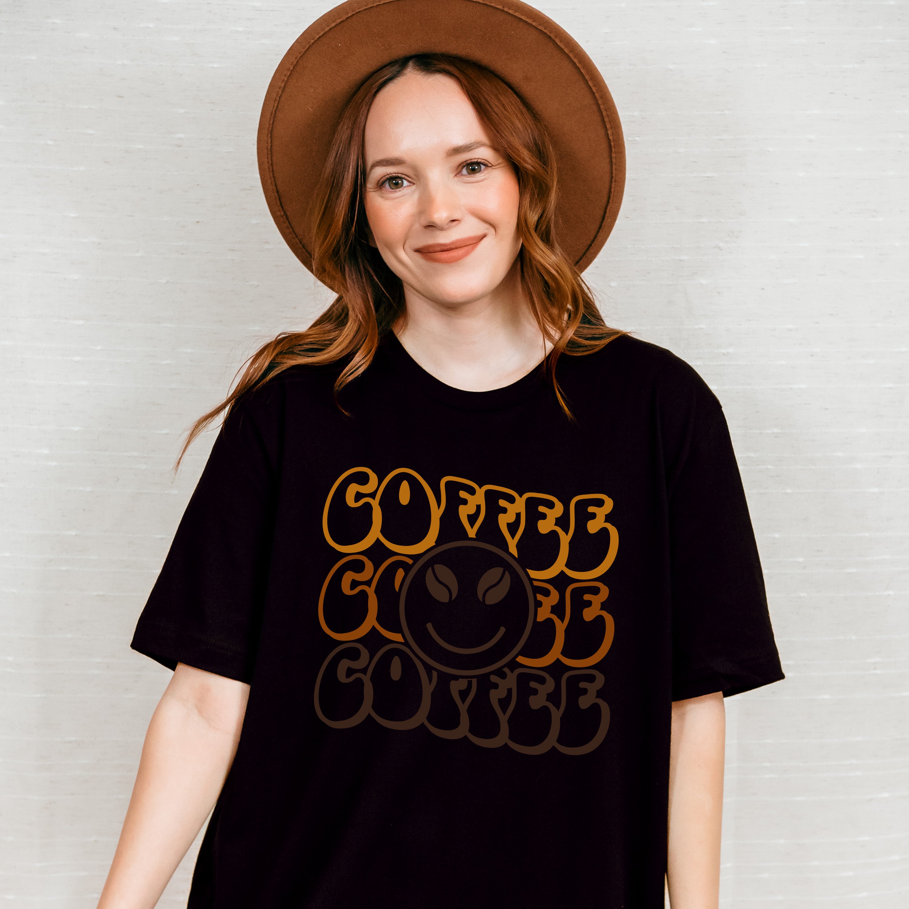 Coffee Coffee Coffee Smiley Design - Coffee Unisex Crewneck T-Shirt Sweatshirt Hoodie