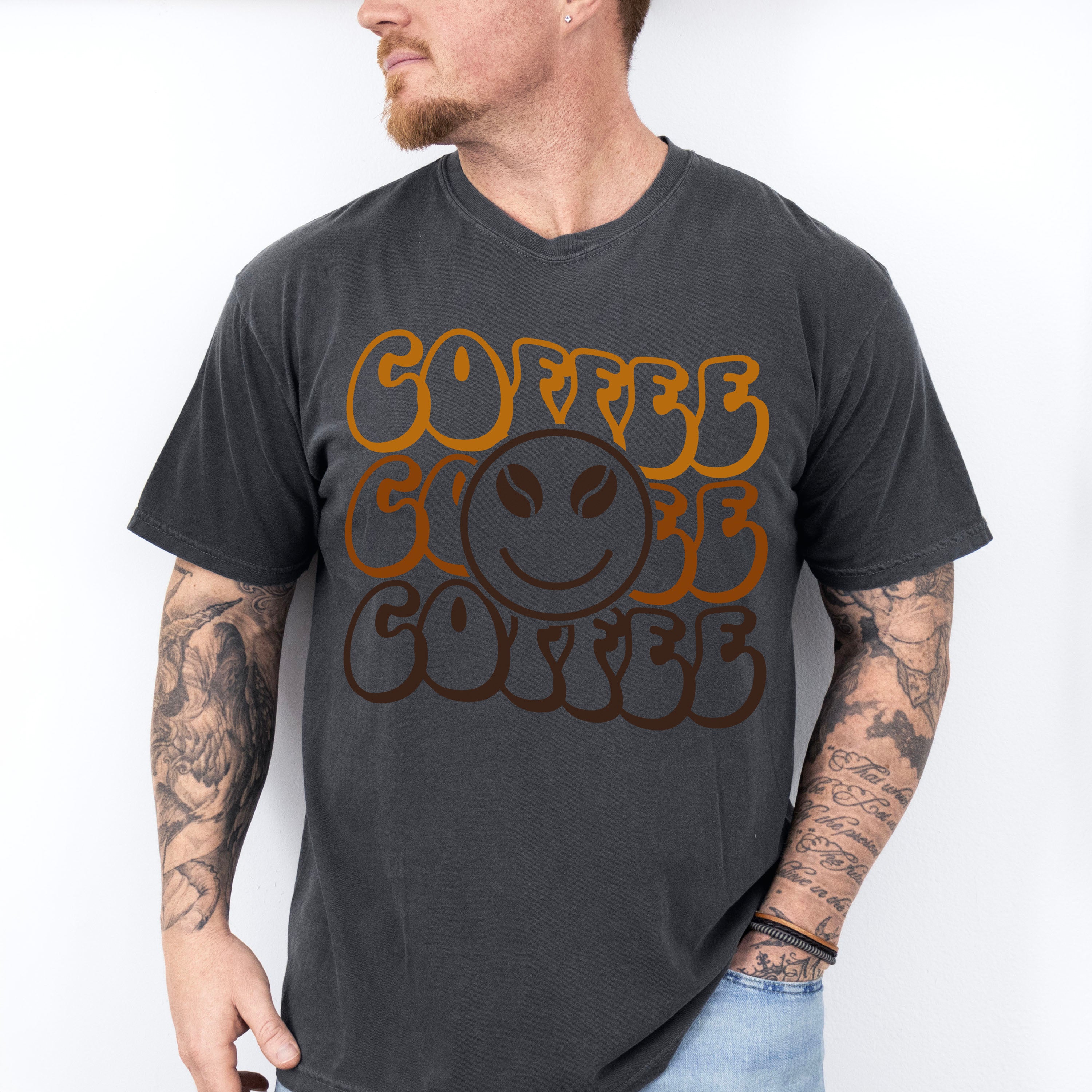 Coffee Coffee Coffee Smiley Design - Coffee Unisex Crewneck T-Shirt Sweatshirt Hoodie
