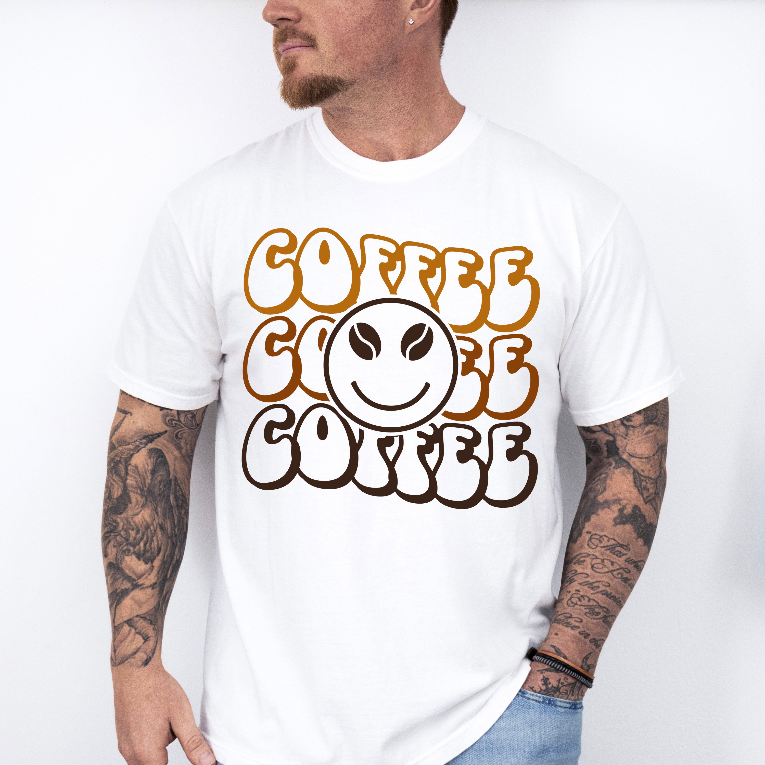 Coffee Coffee Coffee Smiley Design - Coffee Unisex Crewneck T-Shirt Sweatshirt Hoodie