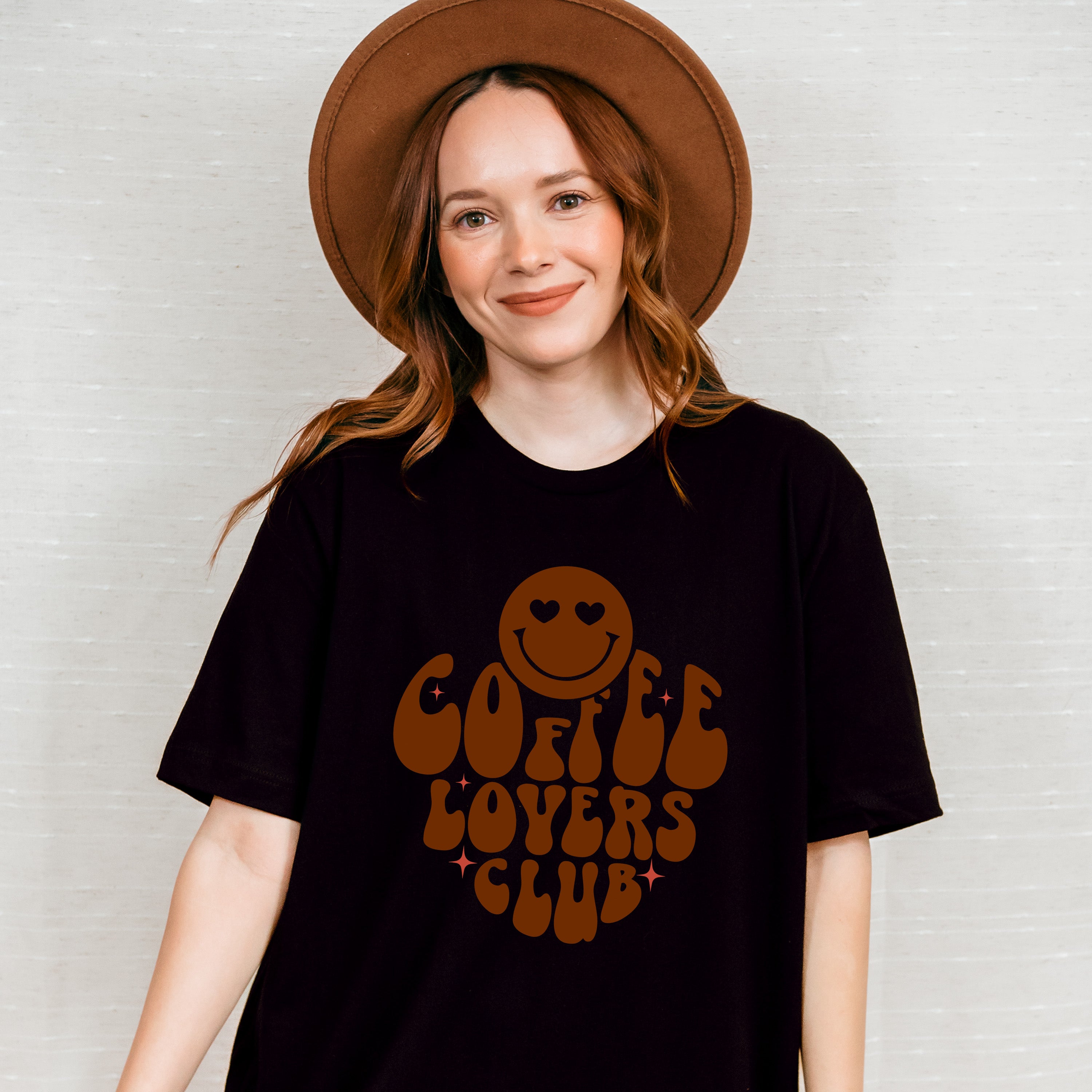 Coffee Lovers Club Smiley Design - Coffee Unisex Crewneck T-Shirt Sweatshirt Hoodie