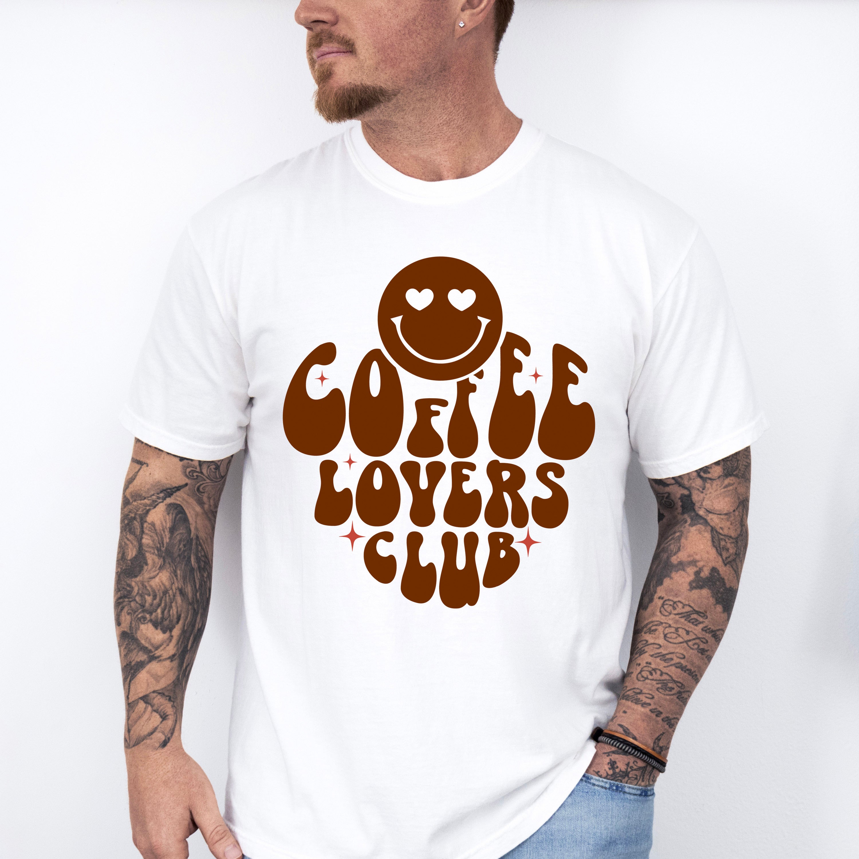 Coffee Lovers Club Smiley Design - Coffee Unisex Crewneck T-Shirt Sweatshirt Hoodie