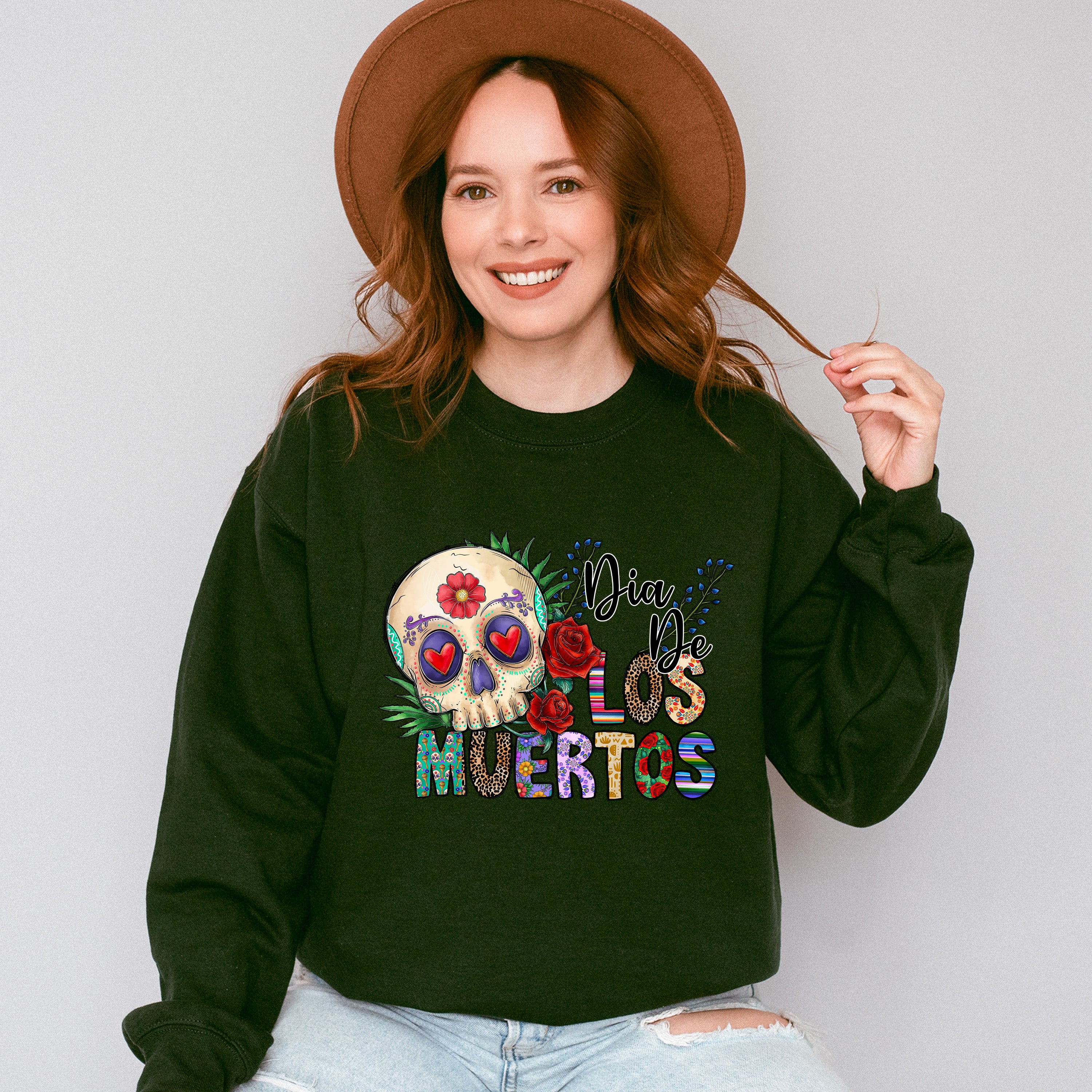 Dia De Los Muertos Heart Eye Skull - Day Of The Dead Unisex Crewneck T-Shirt Sweatshirt Hoodie