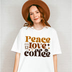 Peace Love Coffee - Coffee Unisex Crewneck T-Shirt Sweatshirt Hoodie