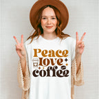 Peace Love Coffee - Coffee Unisex Crewneck T-Shirt Sweatshirt Hoodie