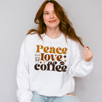 Peace Love Coffee - Coffee Unisex Crewneck T-Shirt Sweatshirt Hoodie