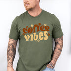 Coffee Vibes Flower Design - Coffee Unisex Crewneck T-Shirt Sweatshirt Hoodie