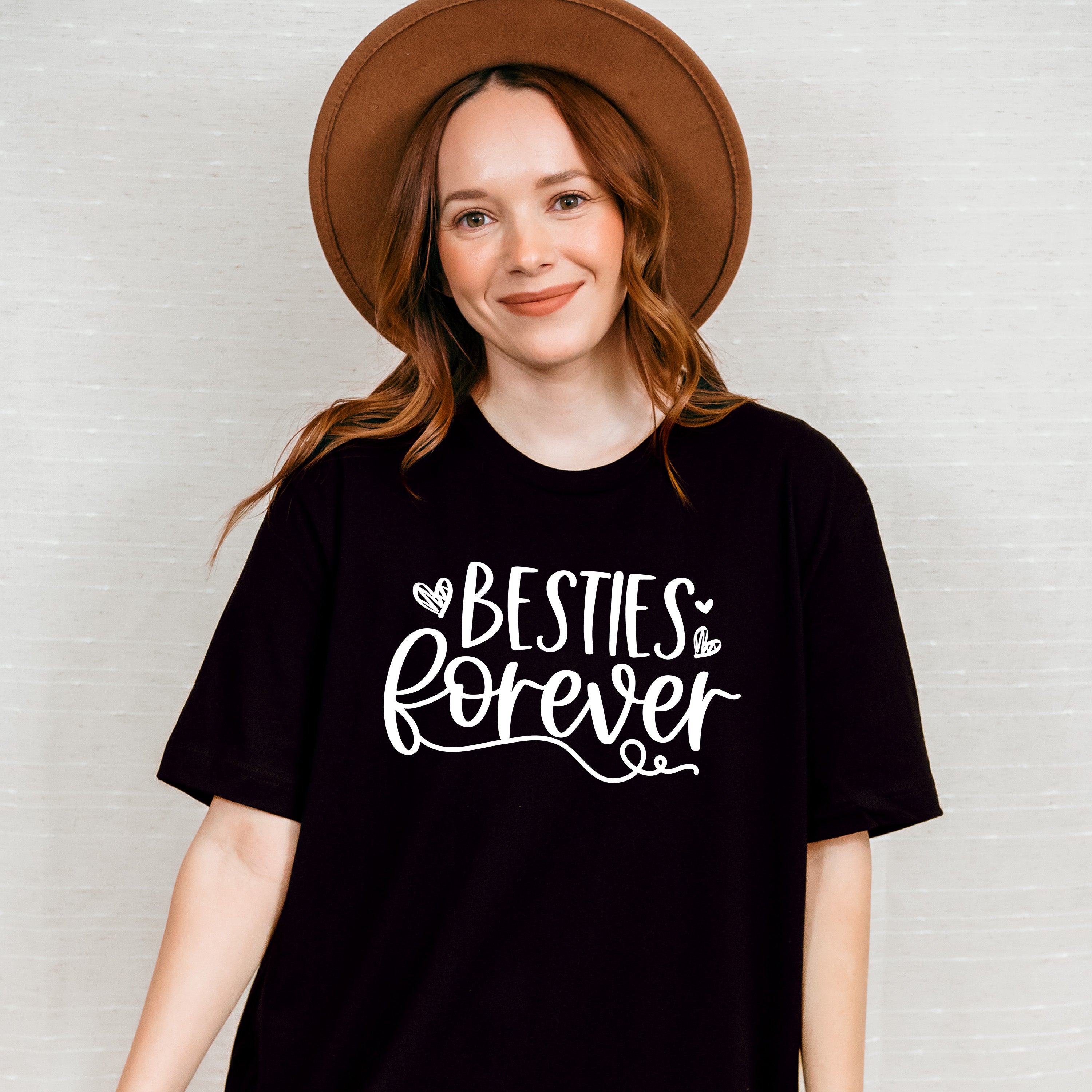 Besties Forever Heart Design - BFF Unisex Crewneck T-Shirt Sweatshirt Hoodie