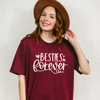 Besties Forever Heart Design - BFF Unisex Crewneck T-Shirt Sweatshirt Hoodie