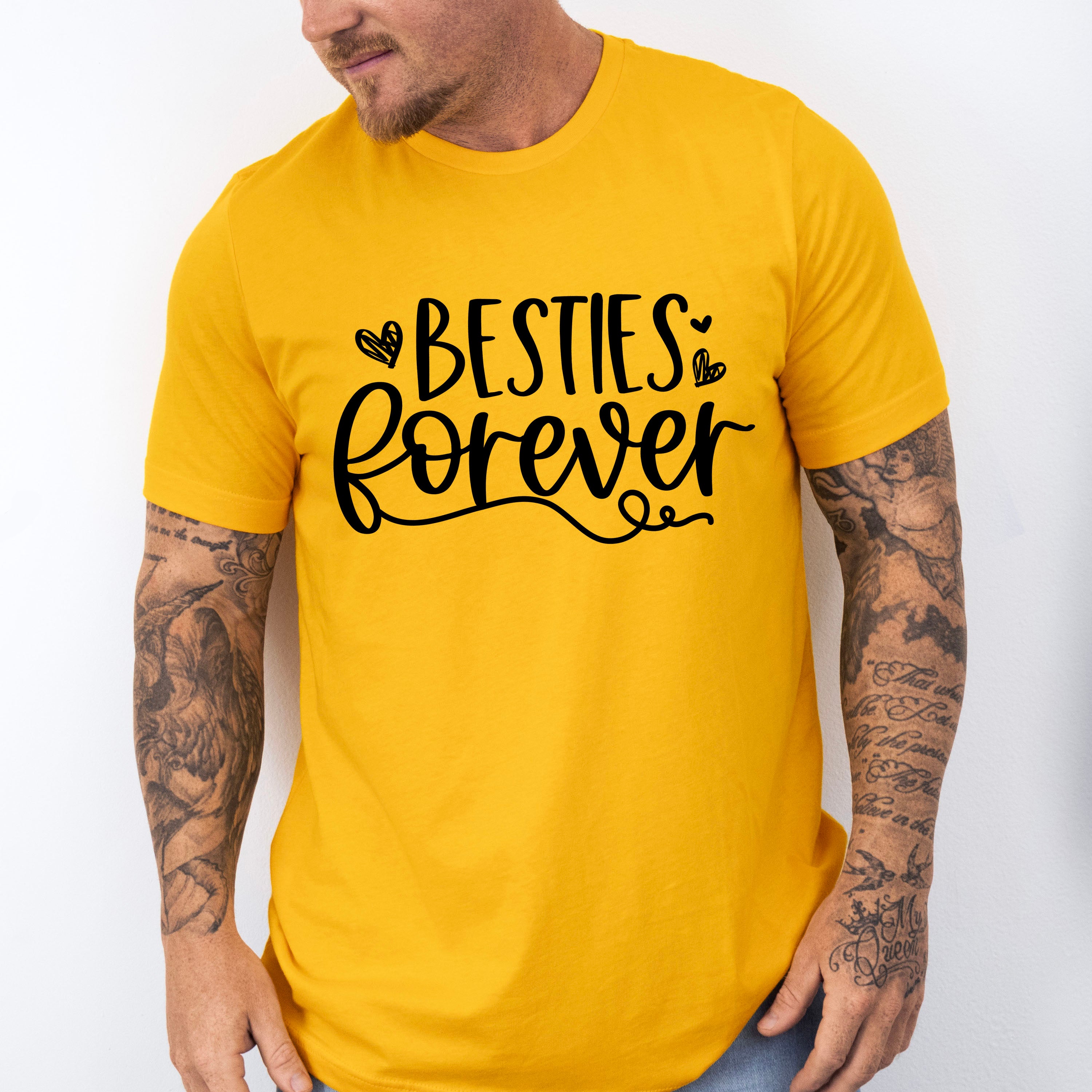 Besties Forever Heart Design - BFF Unisex Crewneck T-Shirt Sweatshirt Hoodie