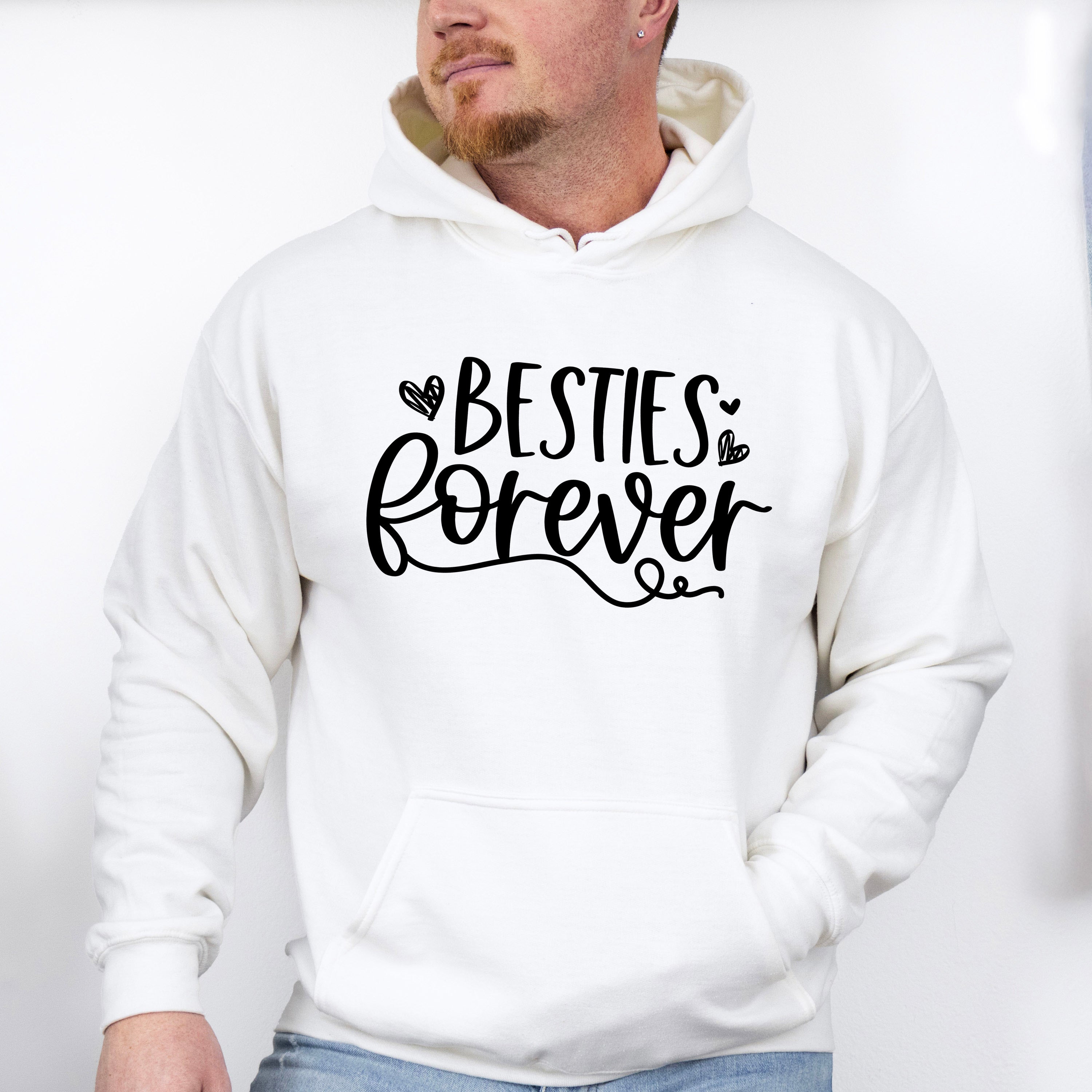 Besties Forever Heart Design - BFF Unisex Crewneck T-Shirt Sweatshirt Hoodie