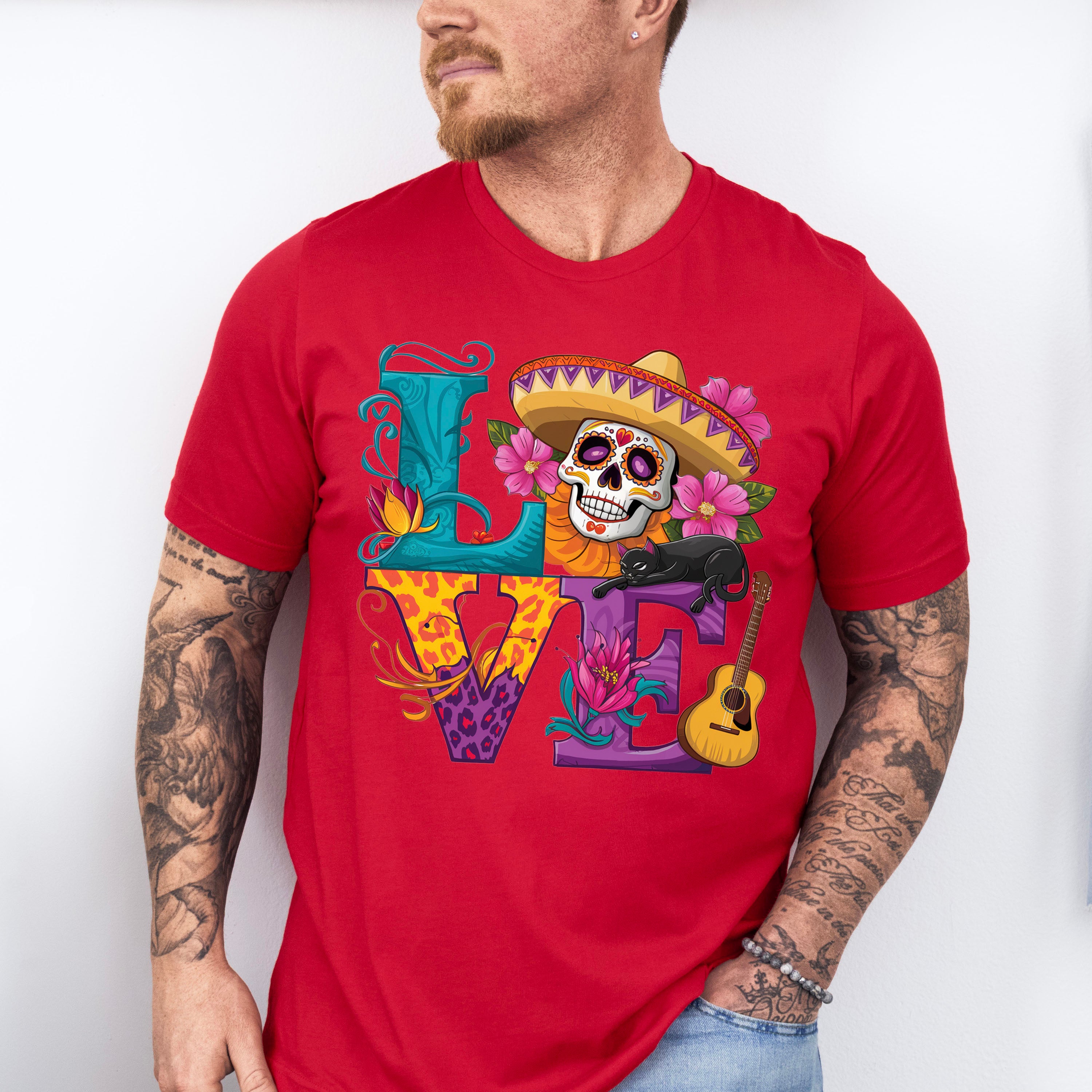 LOVE Design - Day Of The Dead Unisex Crewneck T-Shirt Sweatshirt Hoodie