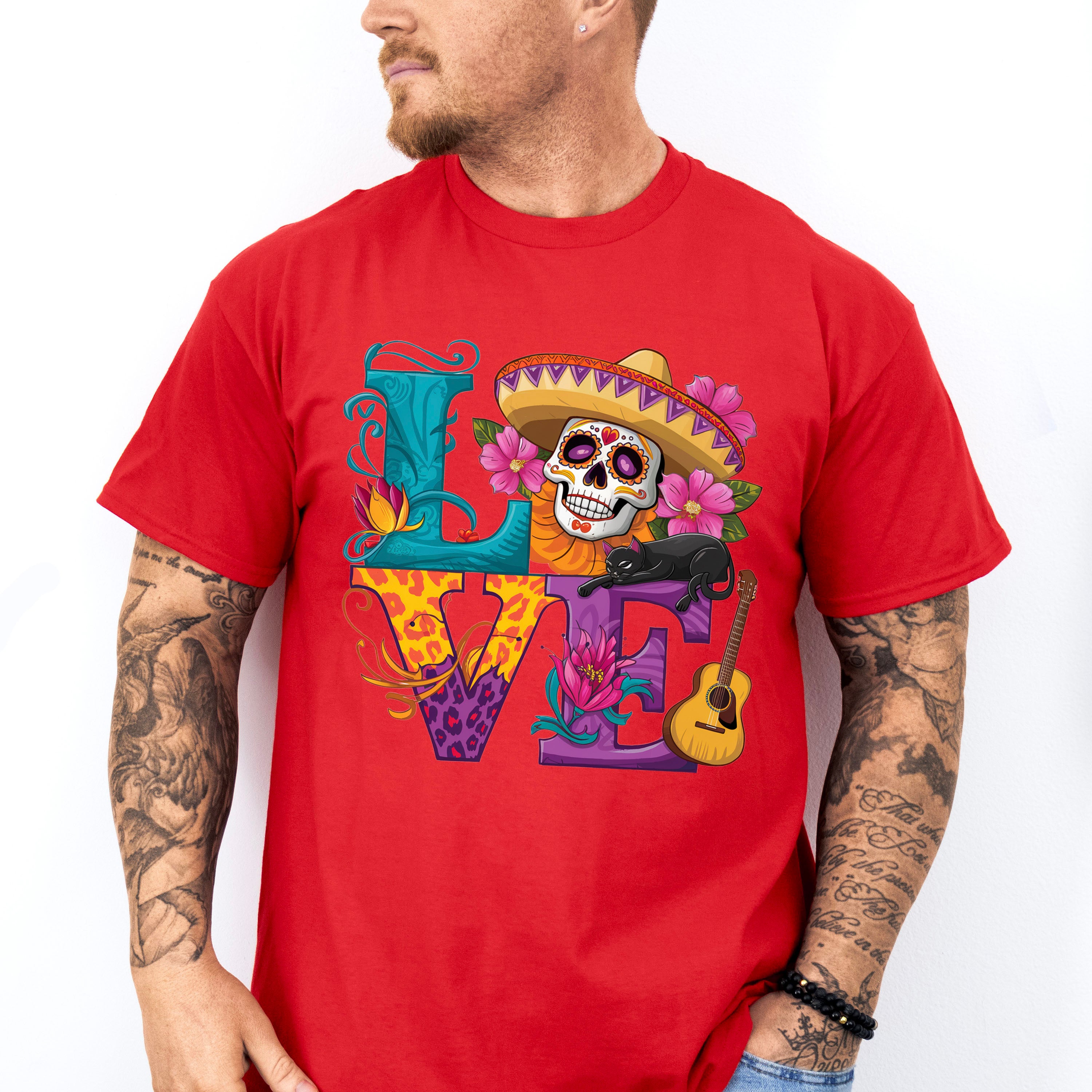 LOVE Design - Day Of The Dead Unisex Crewneck T-Shirt Sweatshirt Hoodie