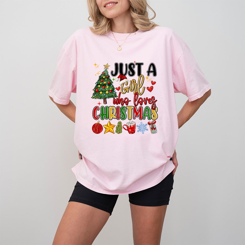Just a Girl Who Loves Christmas - Christmas Unisex Crewneck T-Shirt Sweatshirt Hoodie