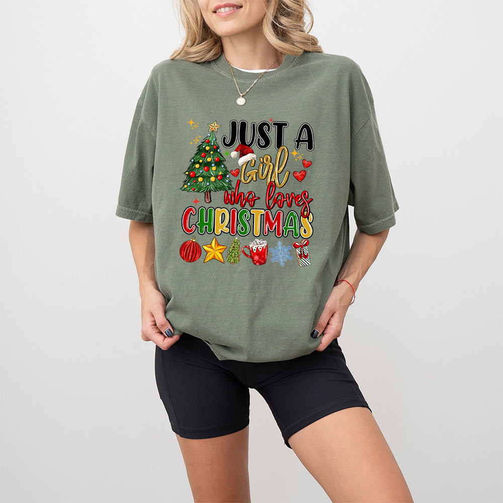Just a Girl Who Loves Christmas - Christmas Unisex Crewneck T-Shirt Sweatshirt Hoodie