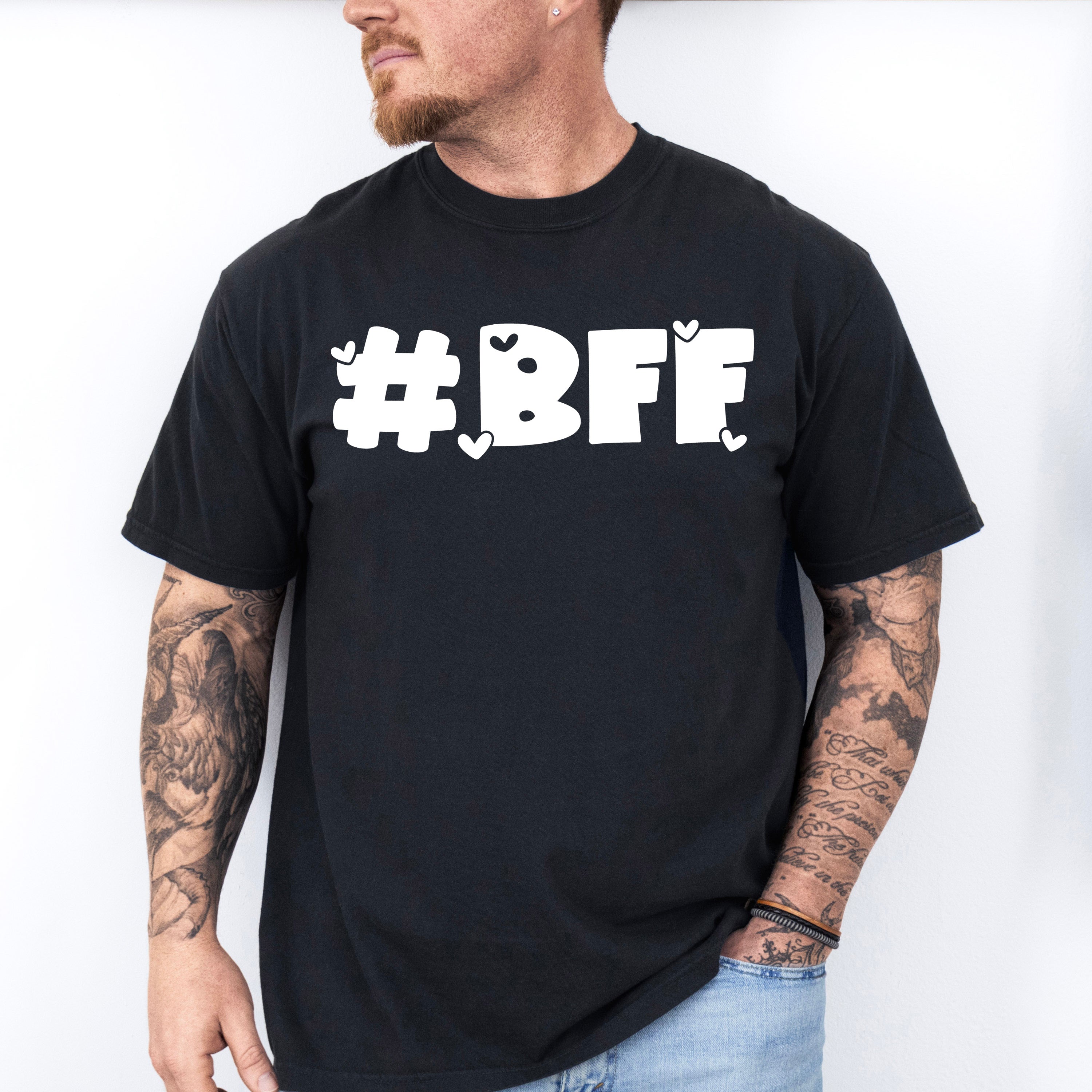 BFF Heart Design - BFF Unisex Crewneck T-Shirt Sweatshirt Hoodie