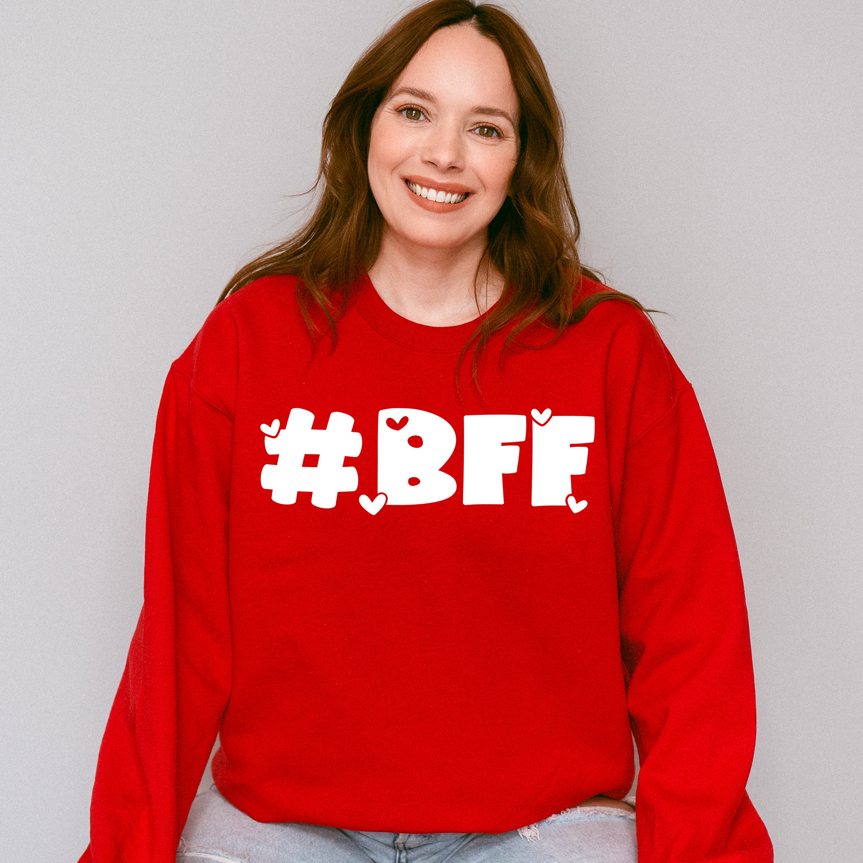 BFF Heart Design - BFF Unisex Crewneck T-Shirt Sweatshirt Hoodie