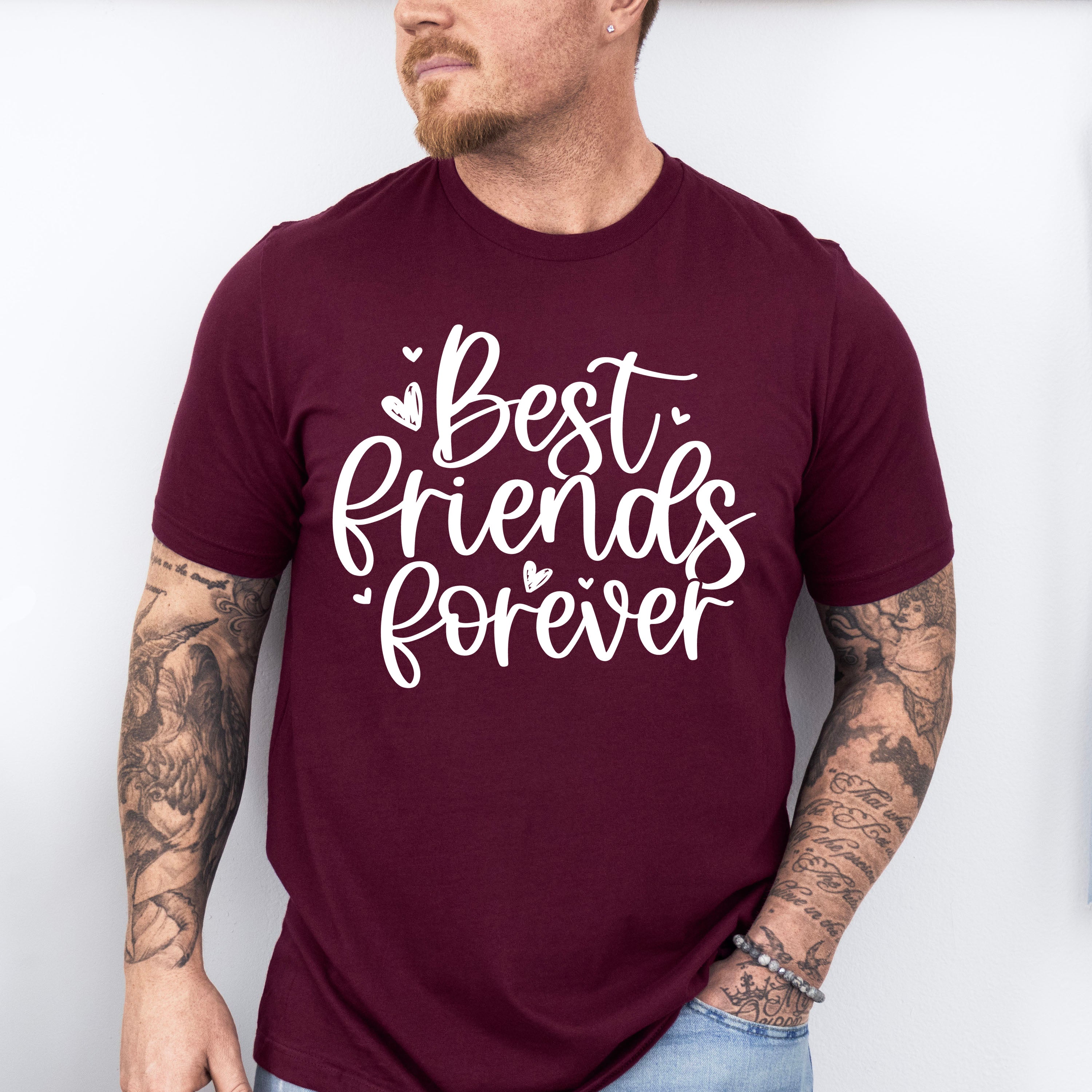 Best Friends Forever Heart Design - BFF Unisex Crewneck T-Shirt Sweatshirt Hoodie
