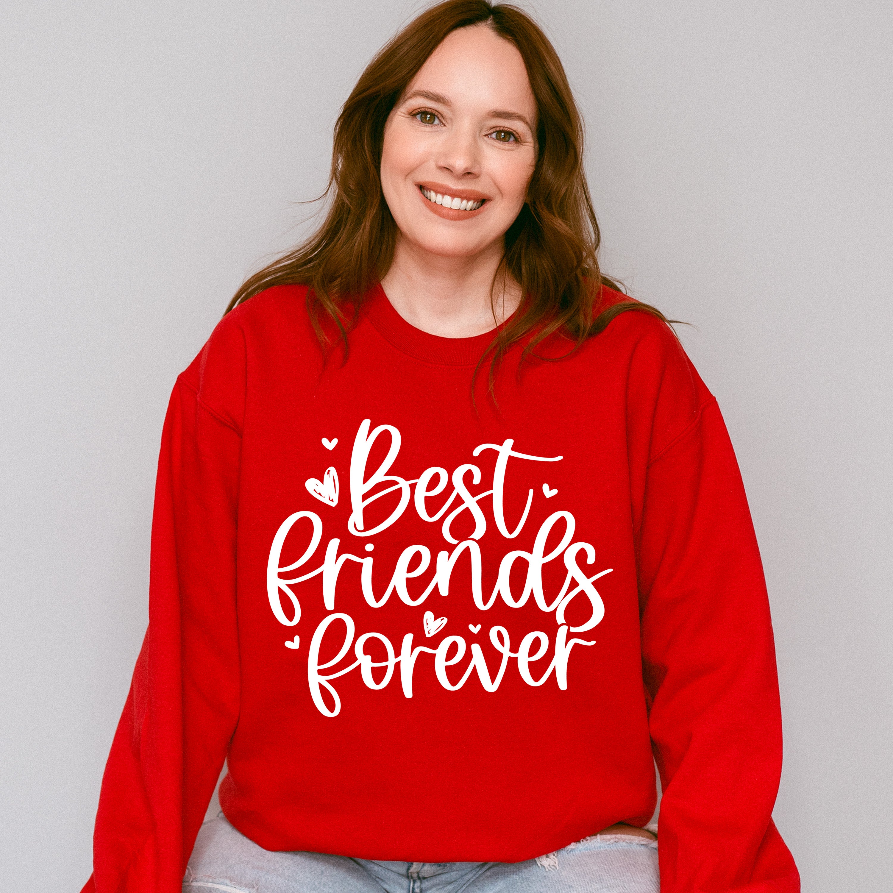 Best Friends Forever Heart Design - BFF Unisex Crewneck T-Shirt Sweatshirt Hoodie