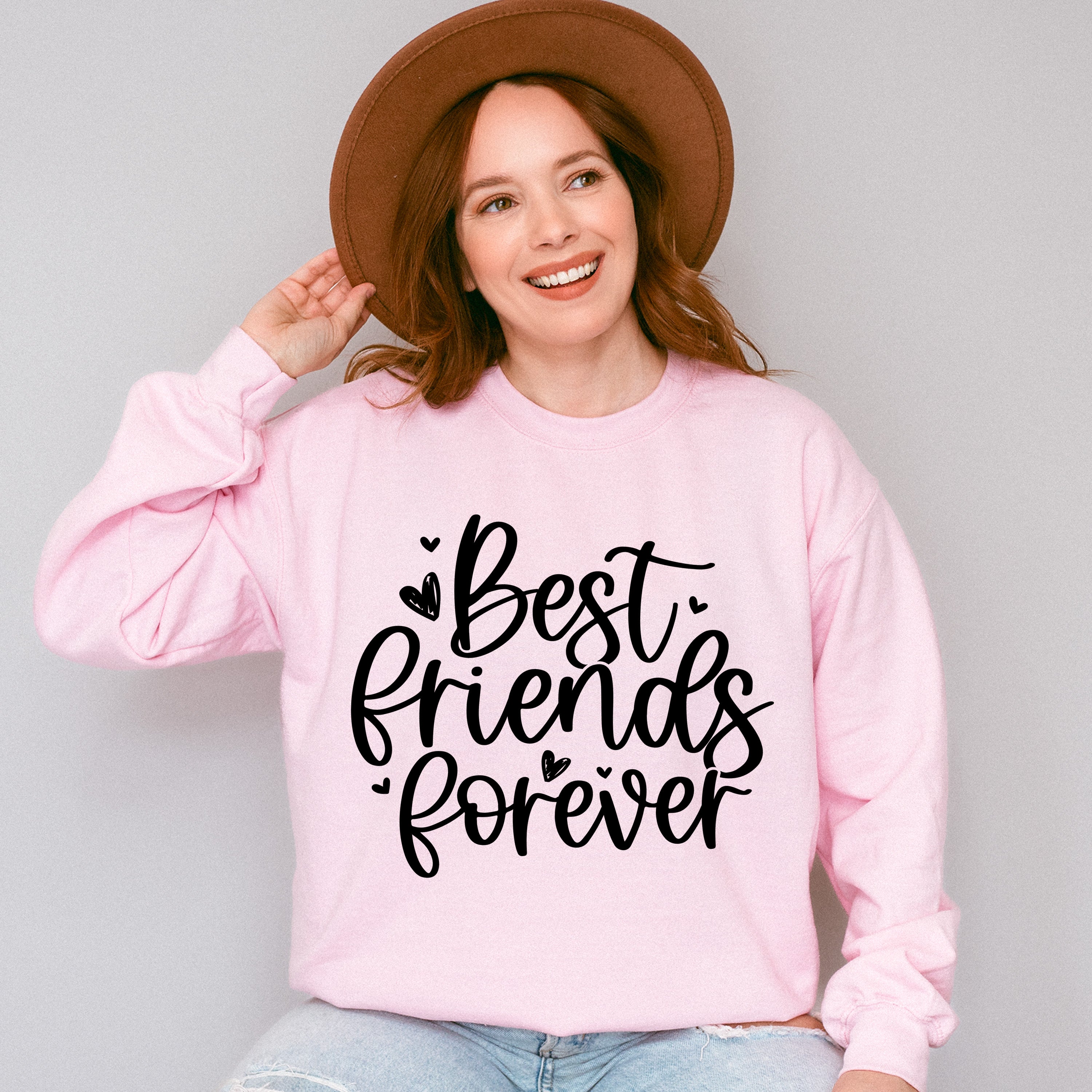 Best Friends Forever Heart Design - BFF Unisex Crewneck T-Shirt Sweatshirt Hoodie