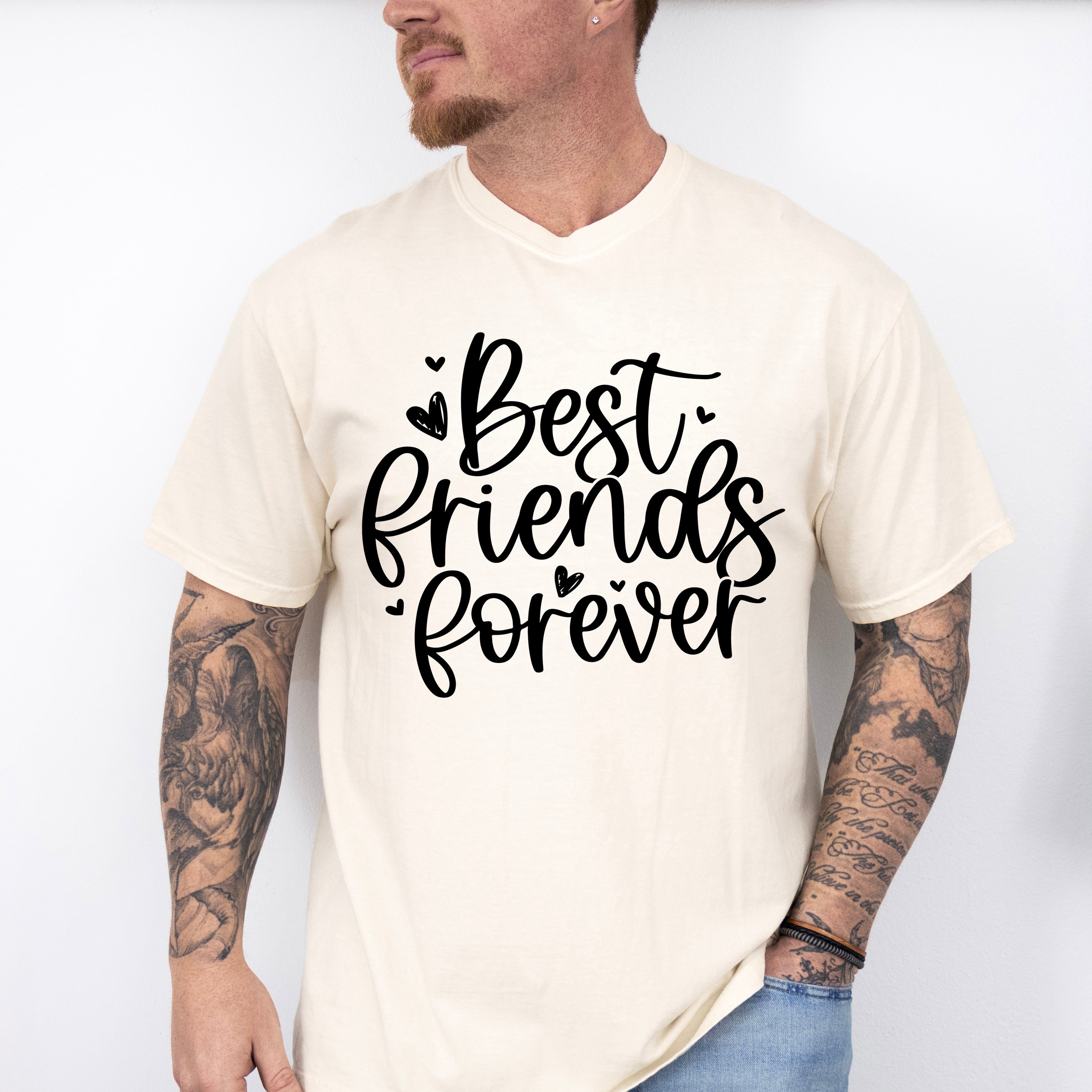 Best Friends Forever Heart Design - BFF Unisex Crewneck T-Shirt Sweatshirt Hoodie
