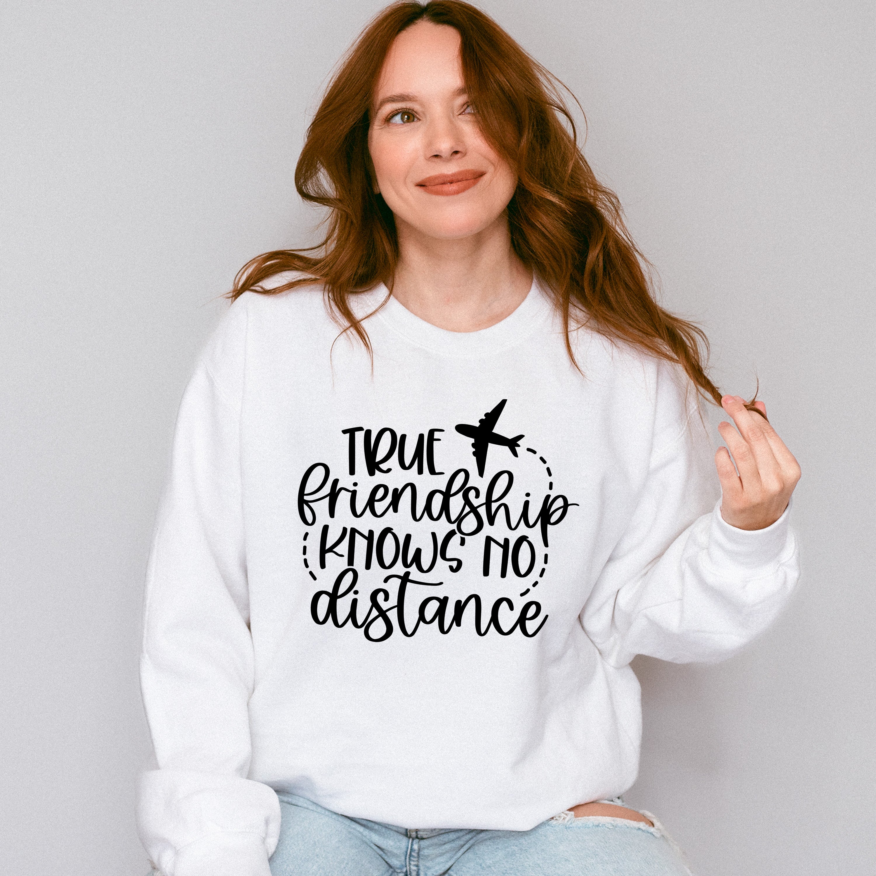 True Friendship Knows No Distance - BFF Unisex Crewneck T-Shirt Sweatshirt Hoodie