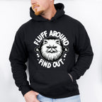 Fluff Around Find Out White Cat Design - Cats Unisex Crewneck T-Shirt Sweatshirt Hoodie