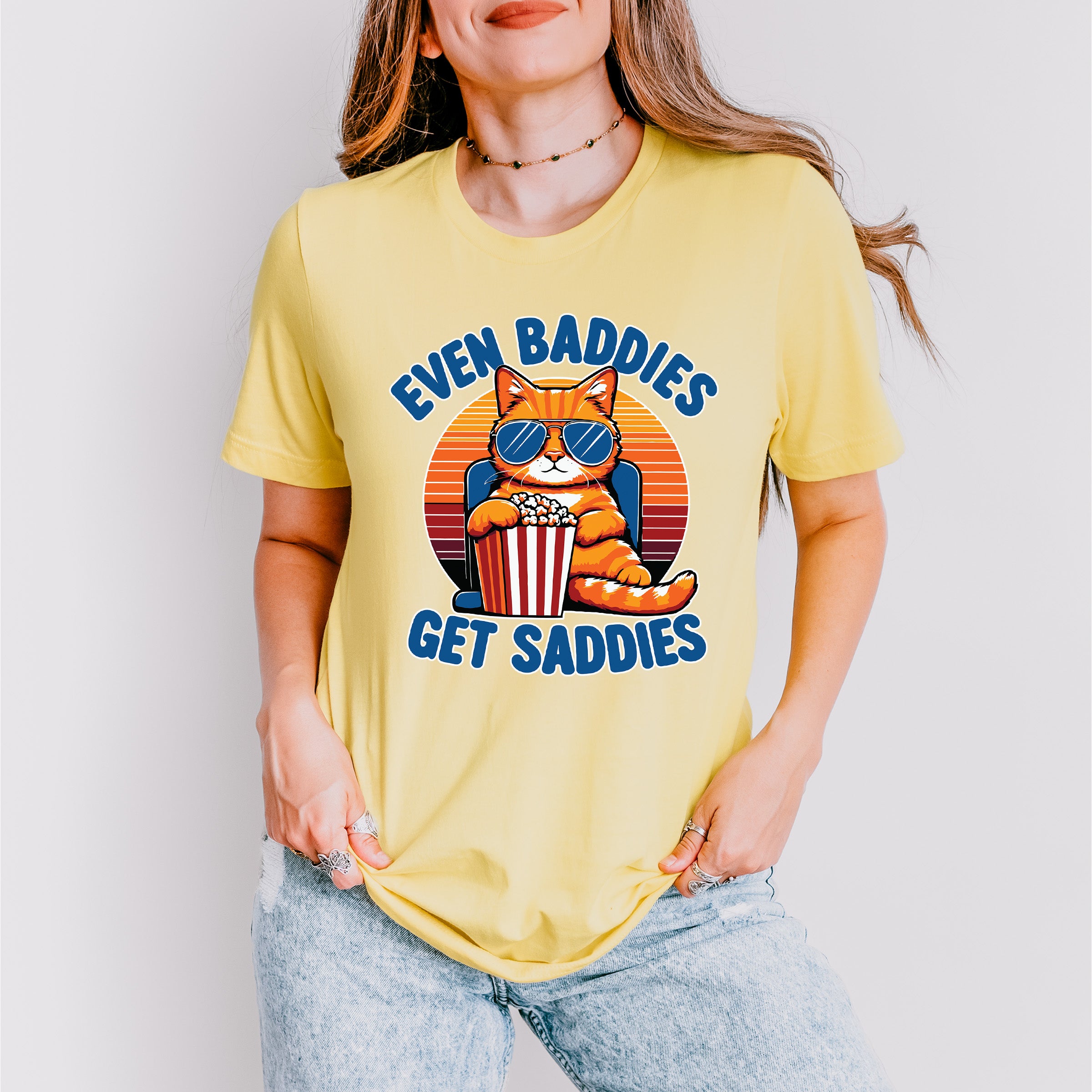Even Baddies Get Saddies - Cats Unisex Crewneck T-Shirt Sweatshirt Hoodie