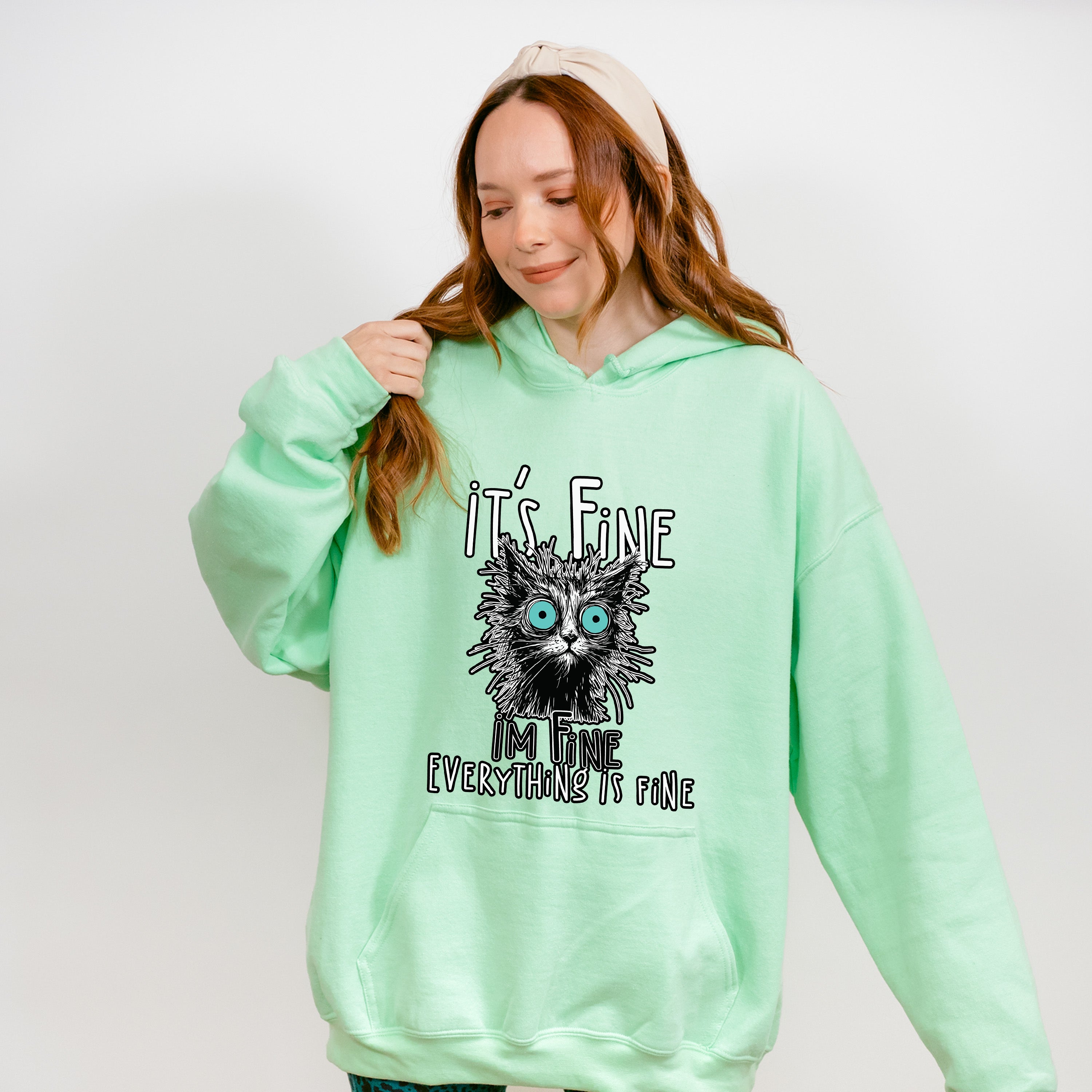 I'm Fine Everything Is Fine - Cats Unisex Crewneck T-Shirt Sweatshirt Hoodie