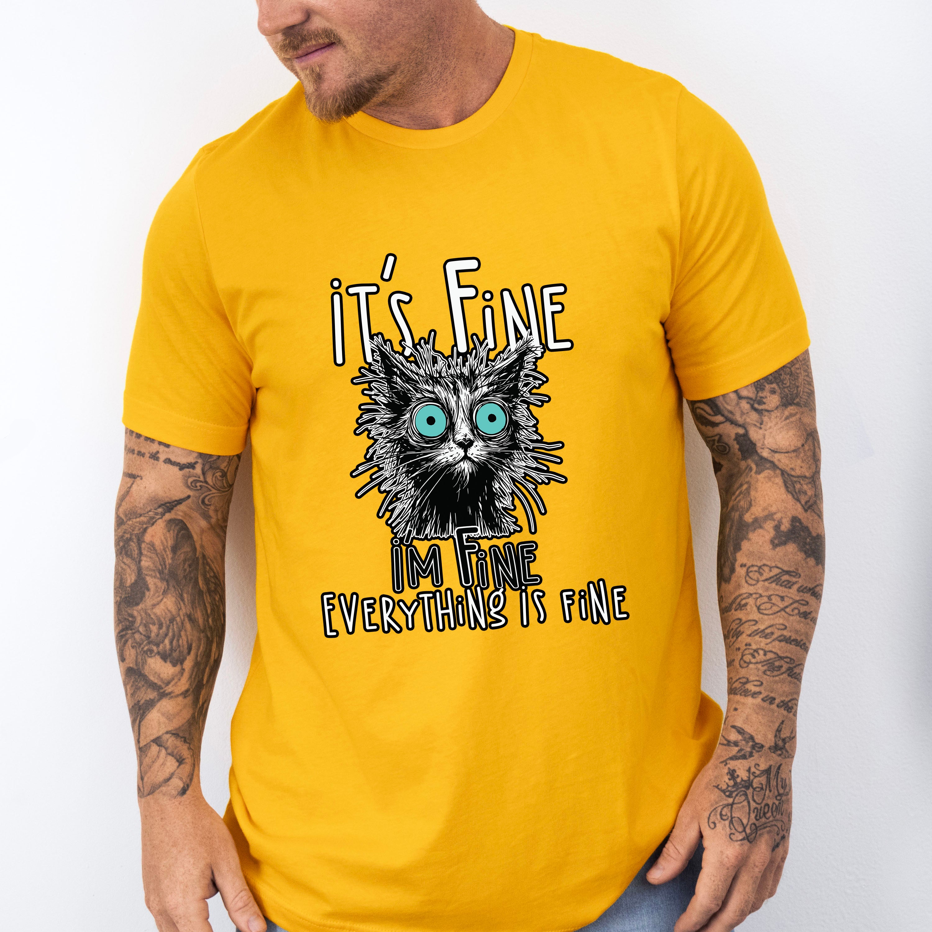 I'm Fine Everything Is Fine - Cats Unisex Crewneck T-Shirt Sweatshirt Hoodie
