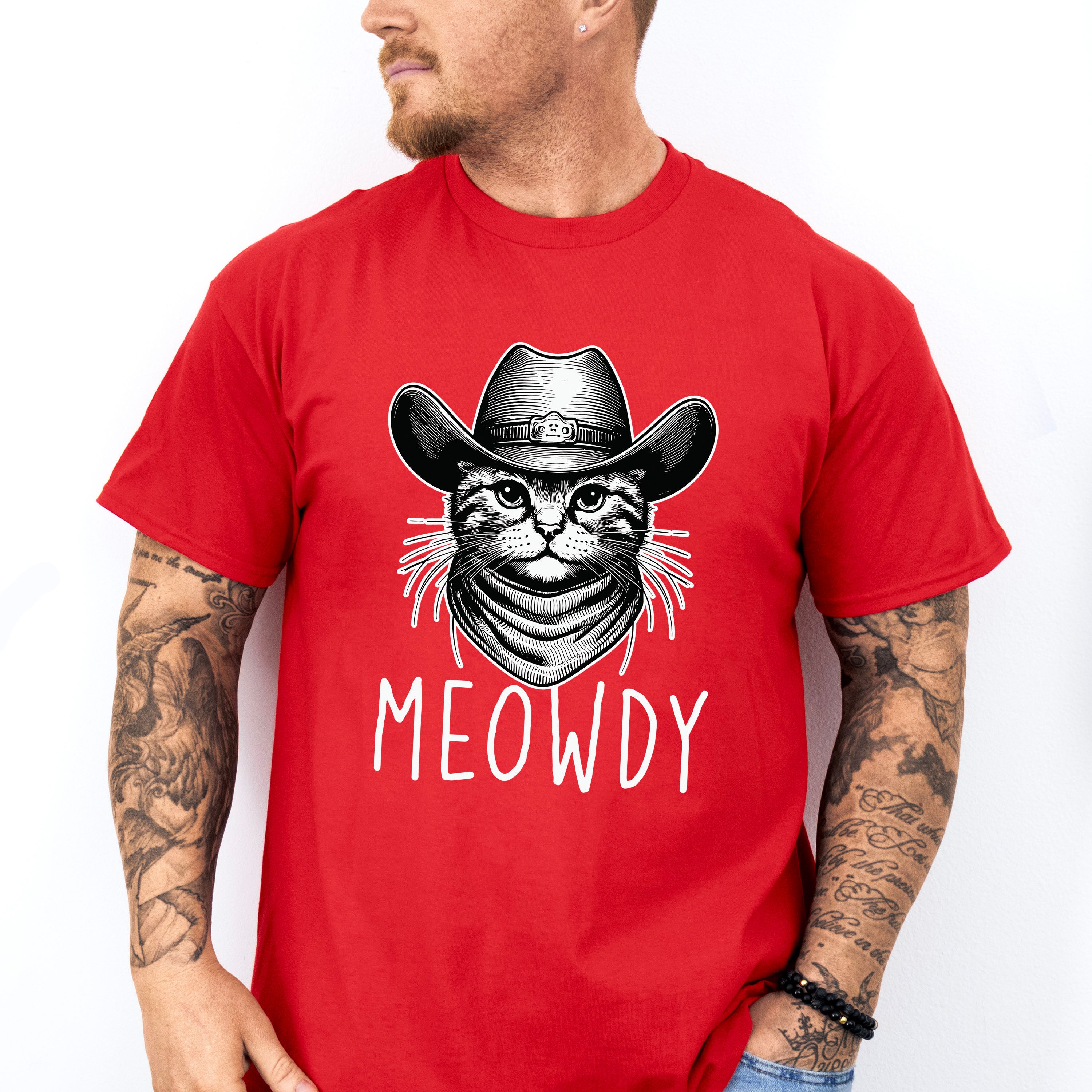 Meowdy Cowboy Cat - Cats Unisex Crewneck T-Shirt Sweatshirt Hoodie
