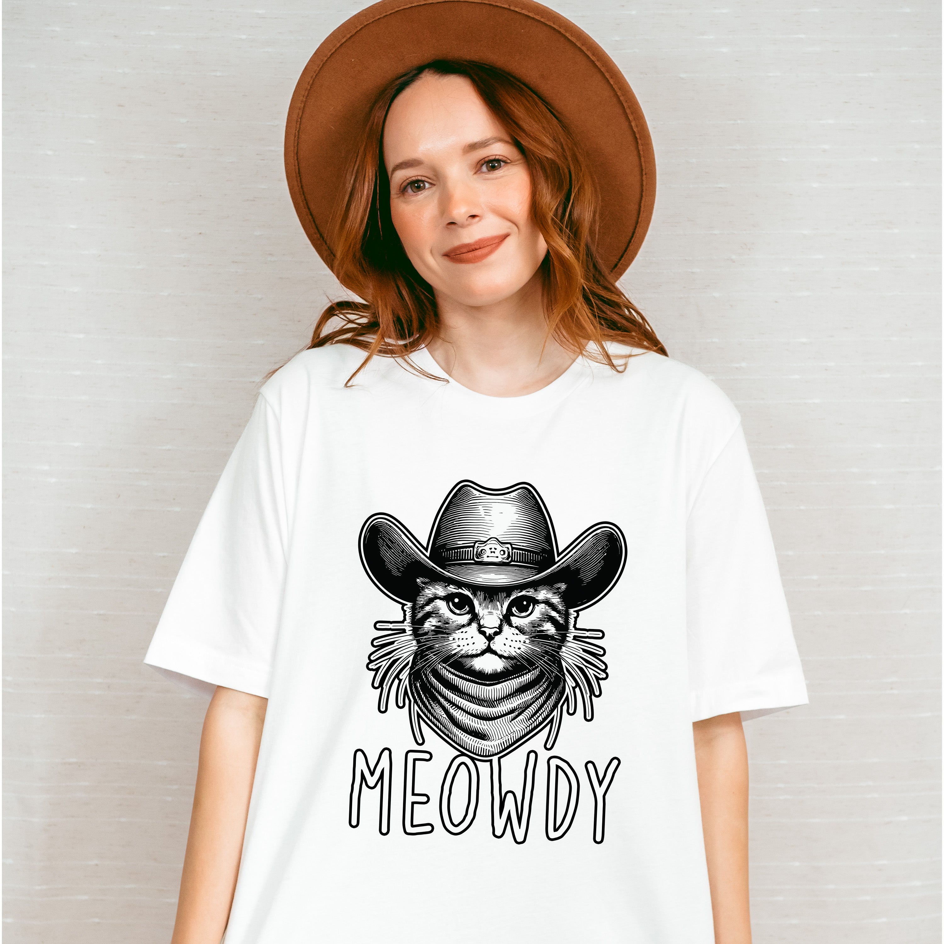 Meowdy Cowboy Cat - Cats Unisex Crewneck T-Shirt Sweatshirt Hoodie