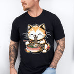 Orange Cat Ramen Design - Cats Unisex Crewneck T-Shirt Sweatshirt Hoodie