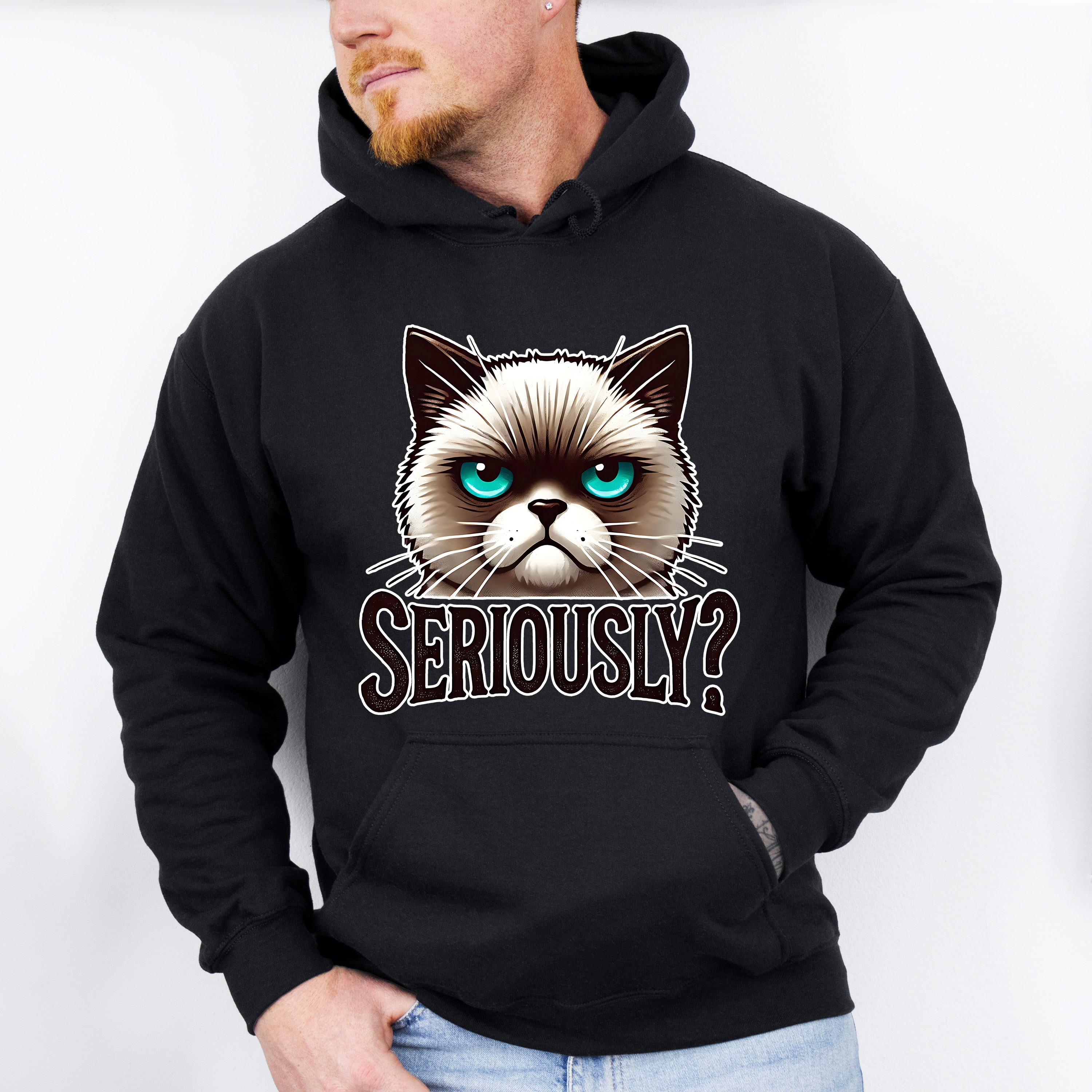 Seriously Cat Design - Cats Unisex Crewneck T-Shirt Sweatshirt Hoodie