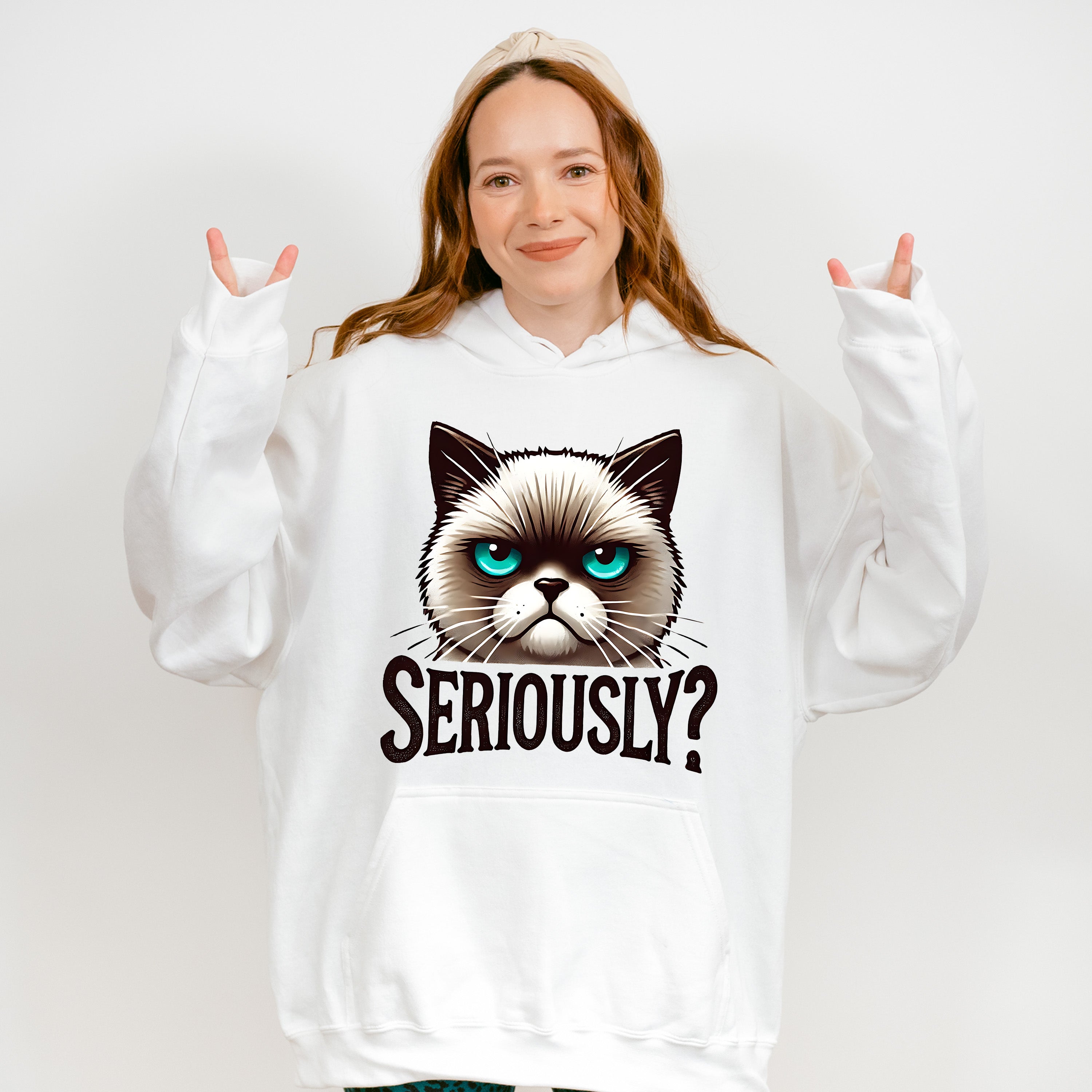 Seriously Cat Design - Cats Unisex Crewneck T-Shirt Sweatshirt Hoodie
