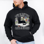 Life Is Better With Cats And Books - Cats Unisex Crewneck T-Shirt Sweatshirt Hoodie